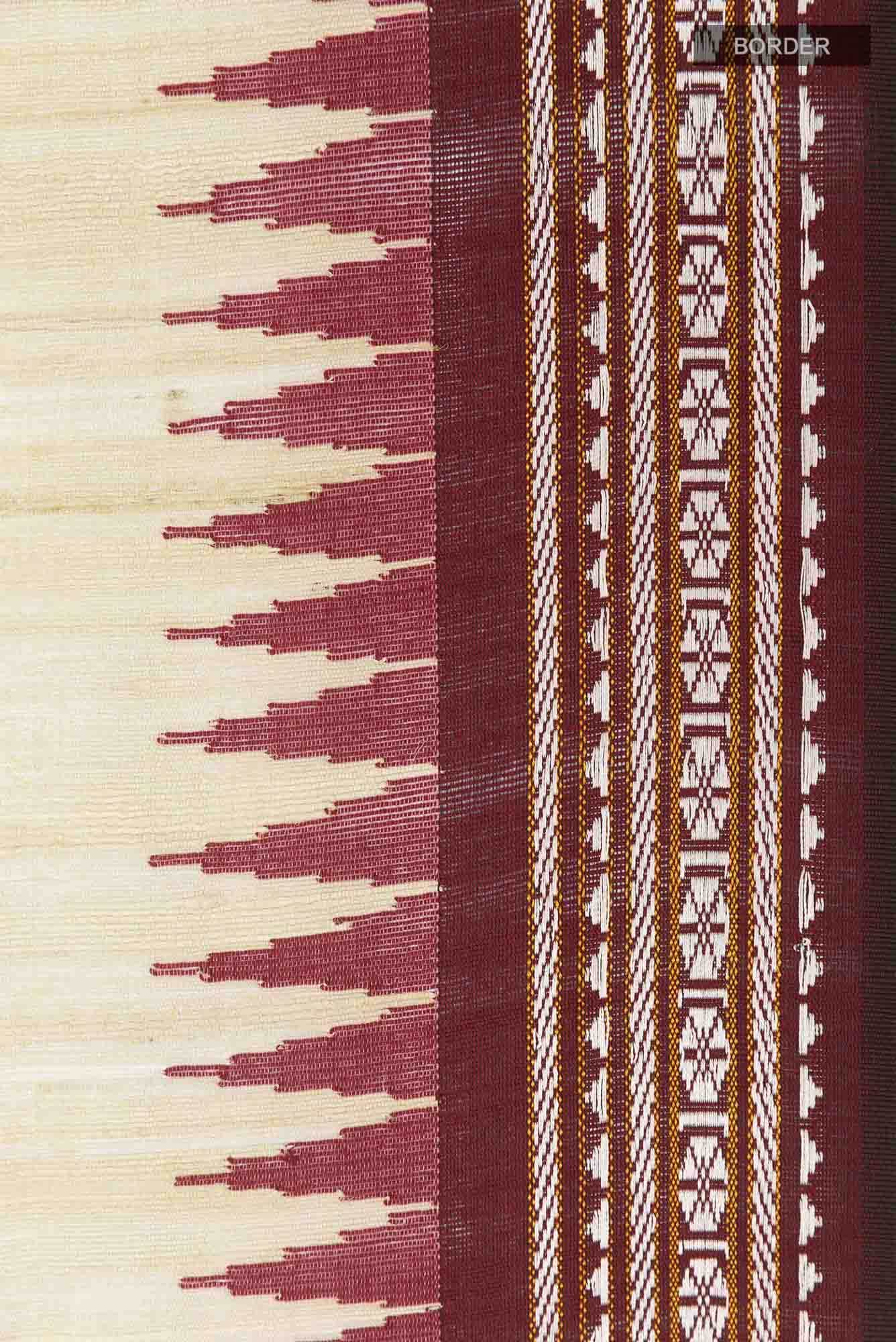 Beige Tussar Silk Saree