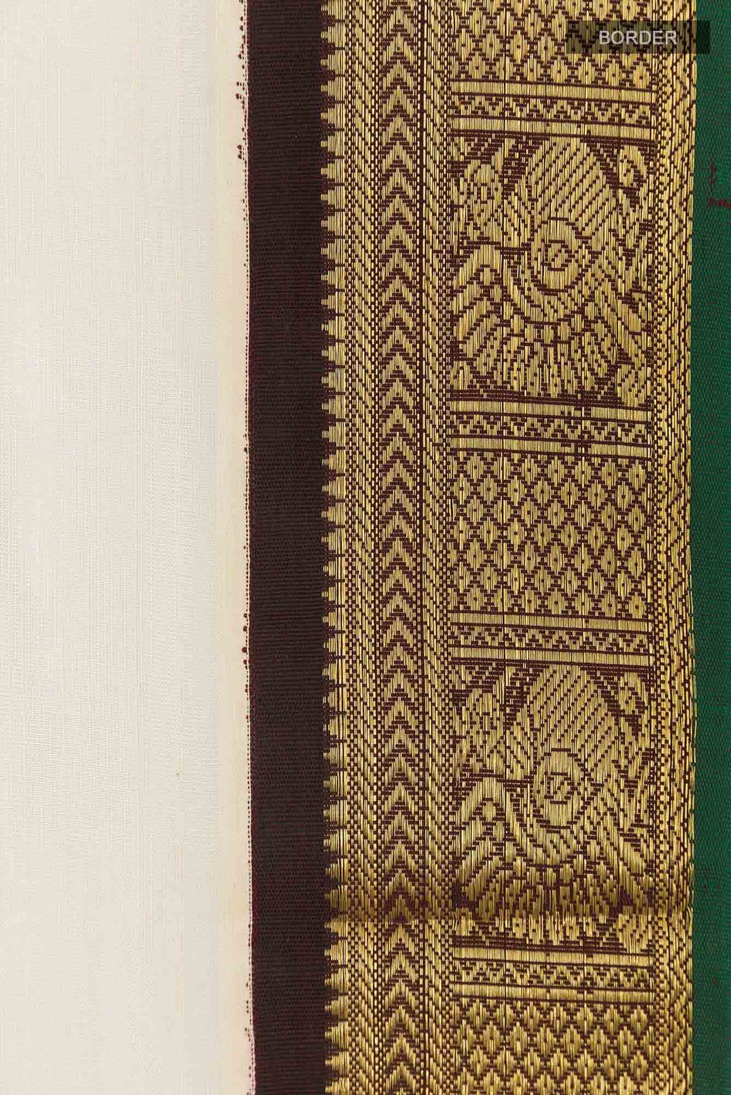 Off White Kora Cotton Saree