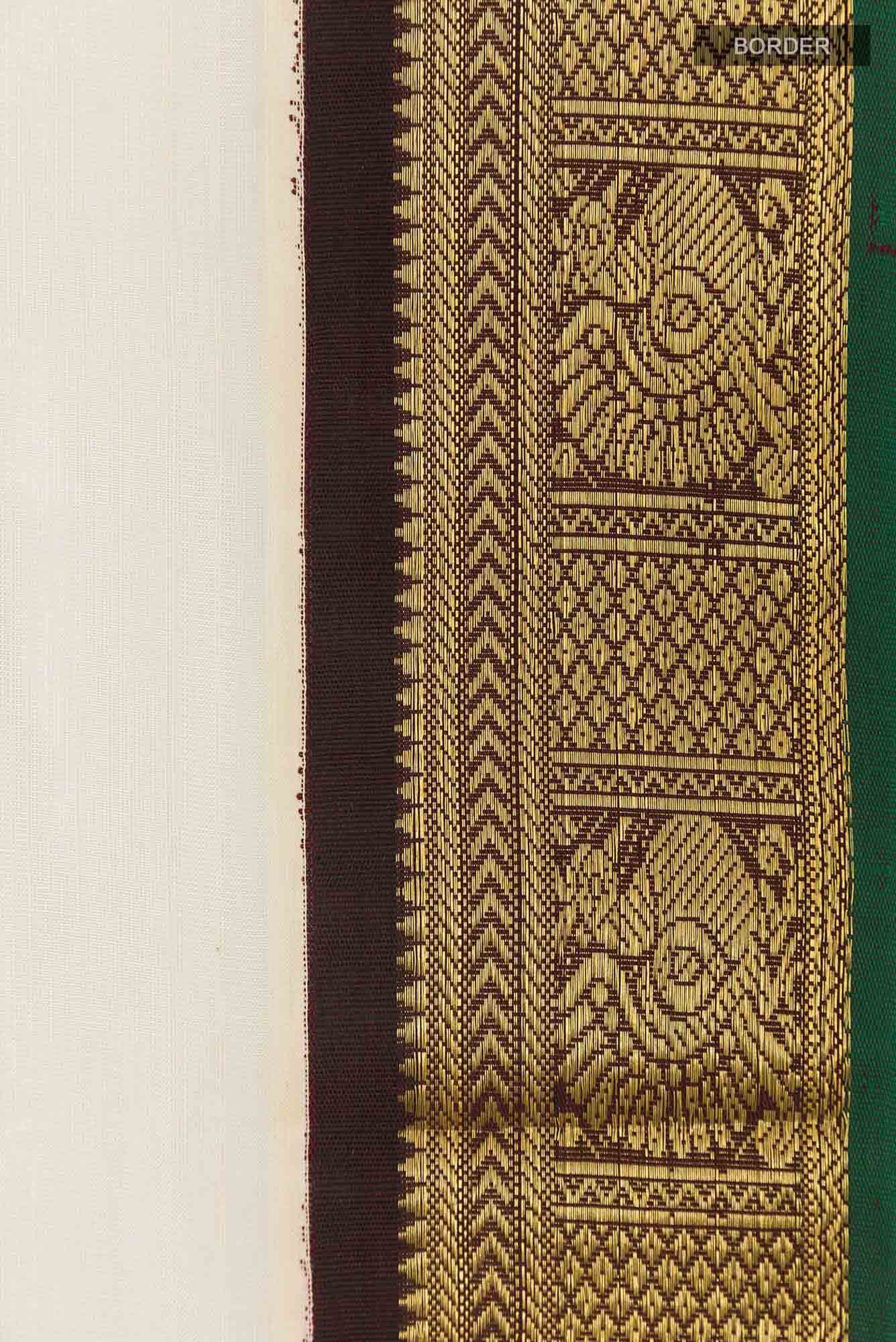 Off White Kora Cotton Saree