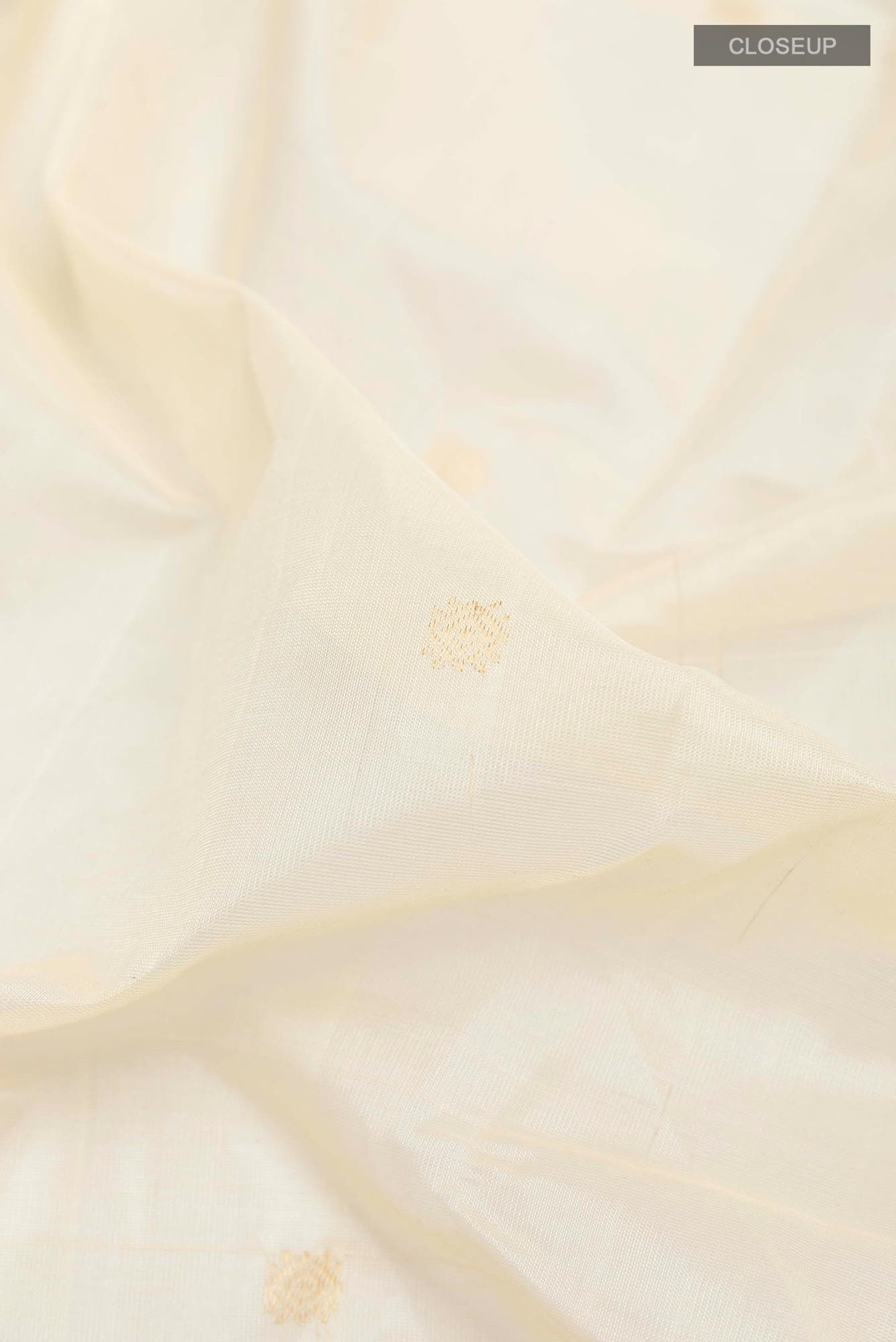 Off White Kora Cotton Saree
