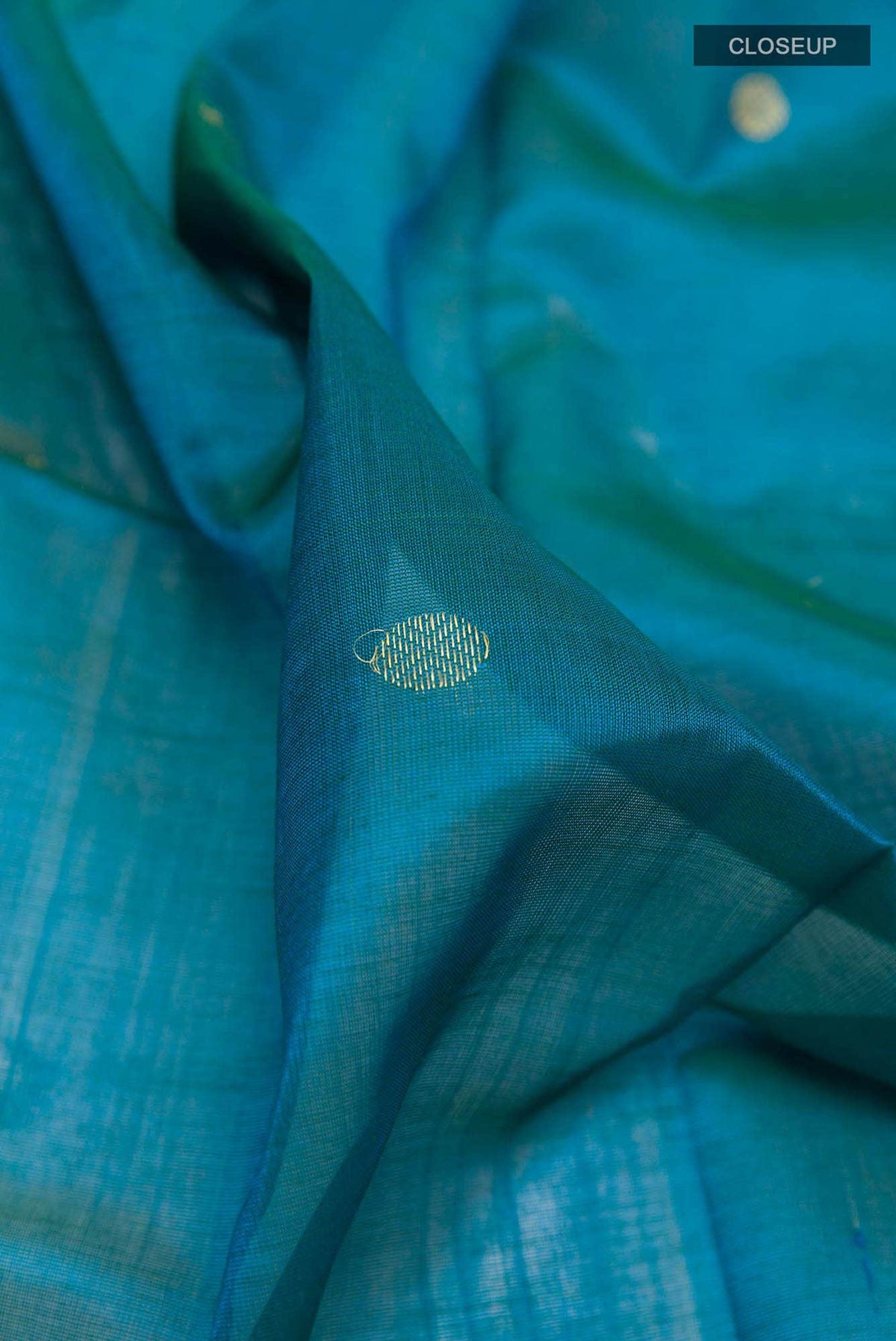 Peacock Blue Silk Cotton Saree