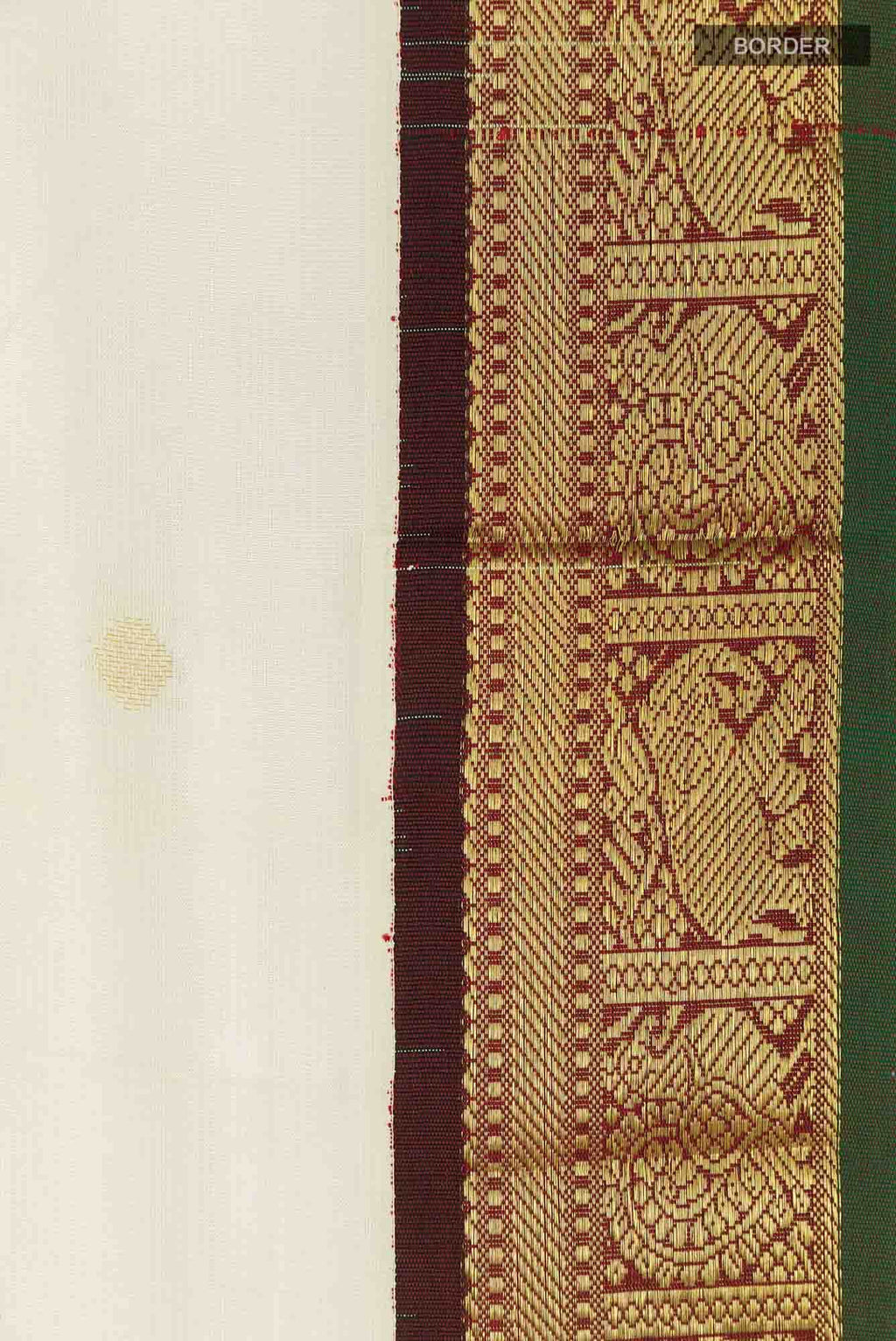 Off White Blended Poly Cotton Saree