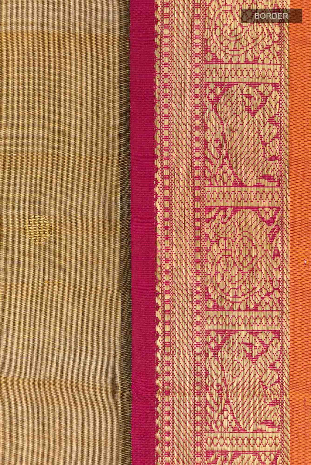 Gold Blended Poly Cotton Saree