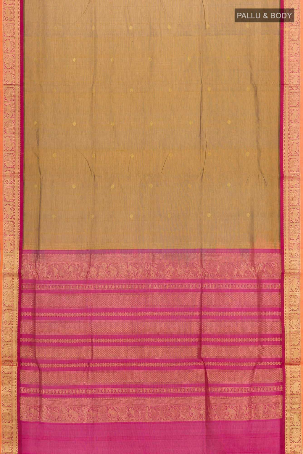 Gold Blended Poly Cotton Saree