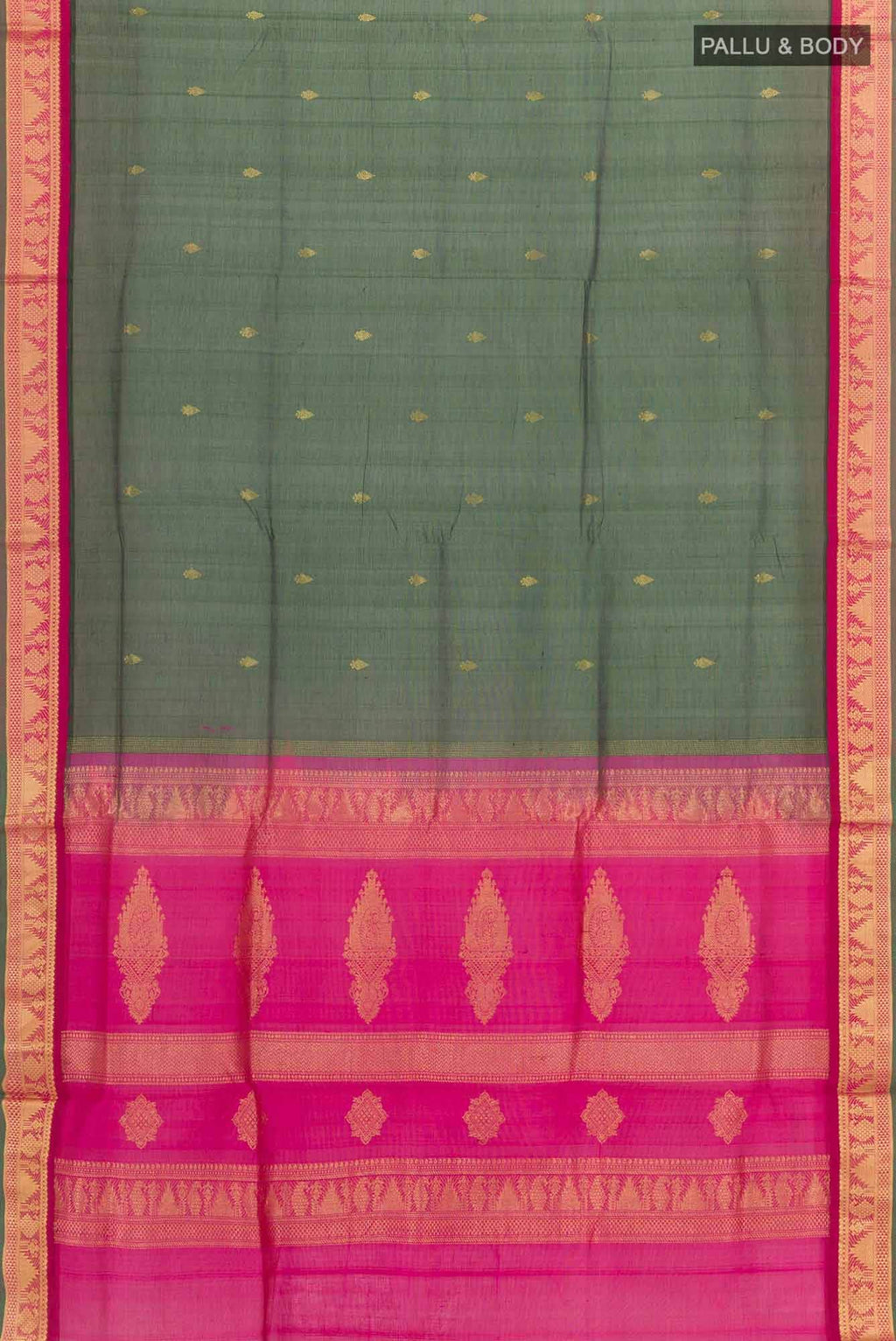 Bottle Green Blended Poly Cotton Saree