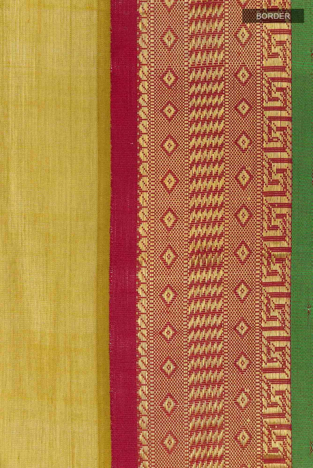 Mehandi Green Blended Poly Cotton Saree