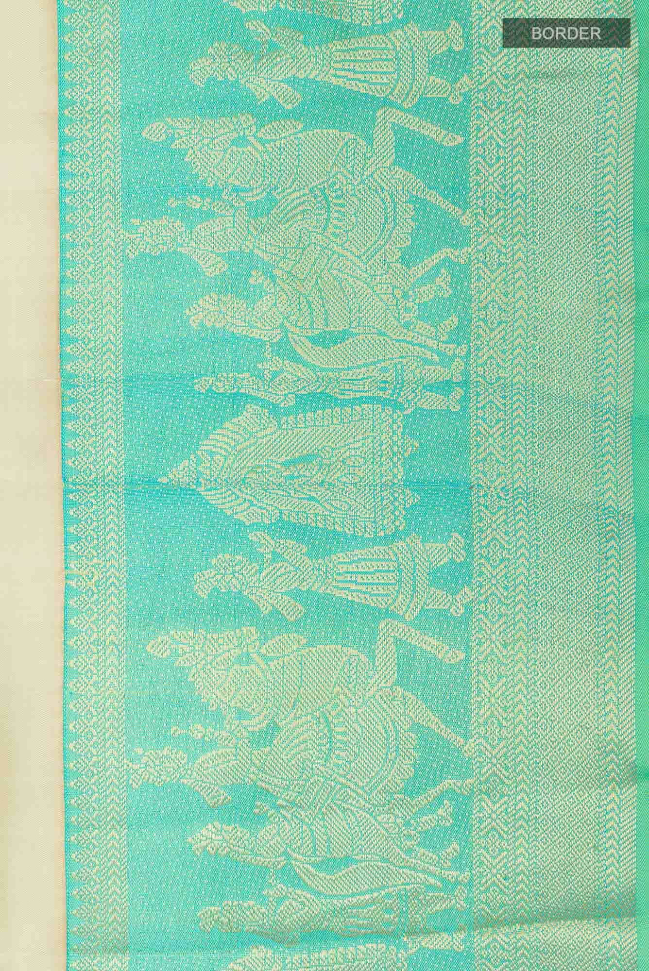 Beige Kanchipuram Silk Saree