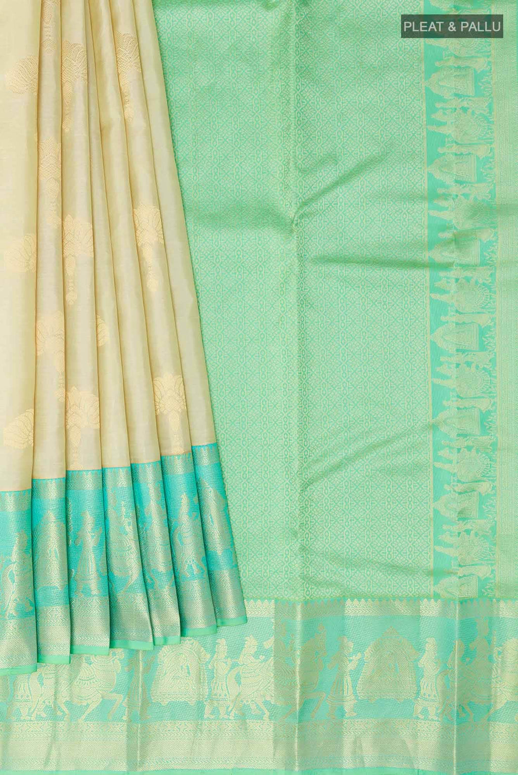 Beige Kanchipuram Silk Saree