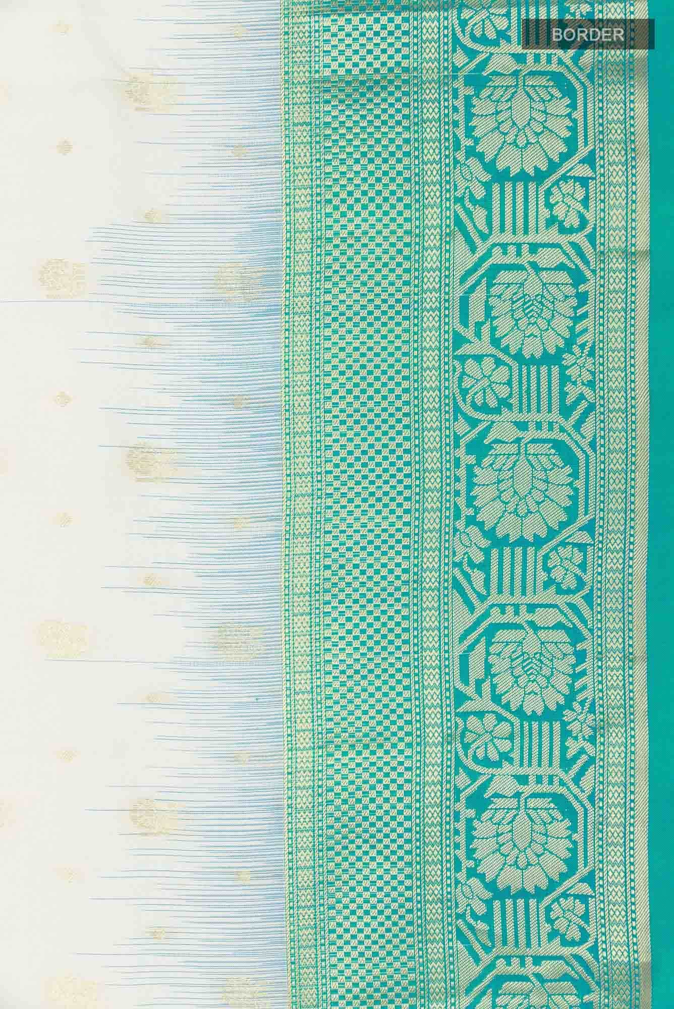 White Kanchipuram Silk Saree
