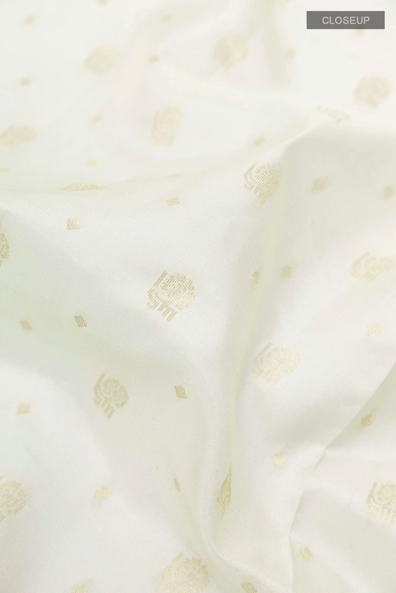 White Kanchipuram Silk Saree