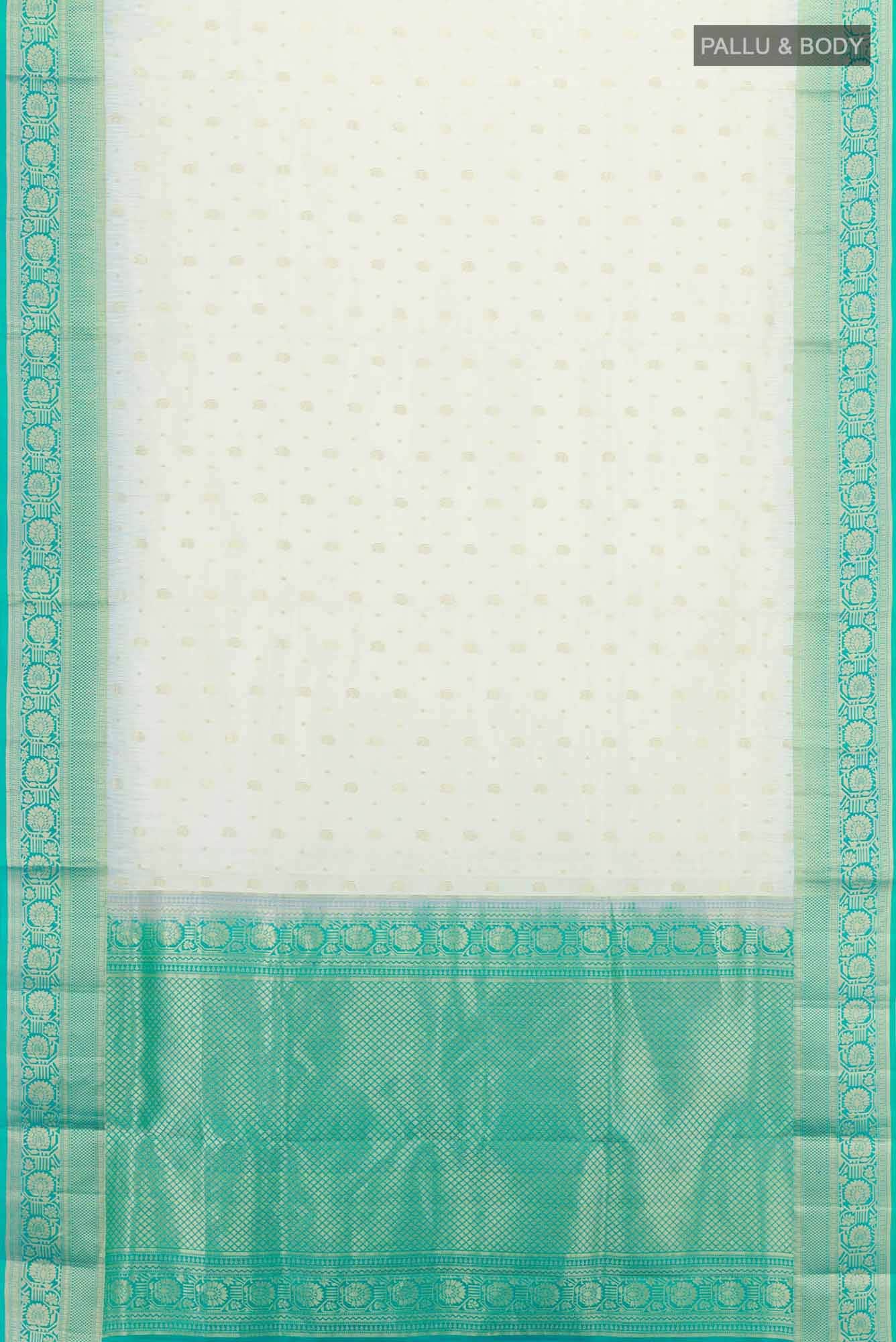 White Kanchipuram Silk Saree