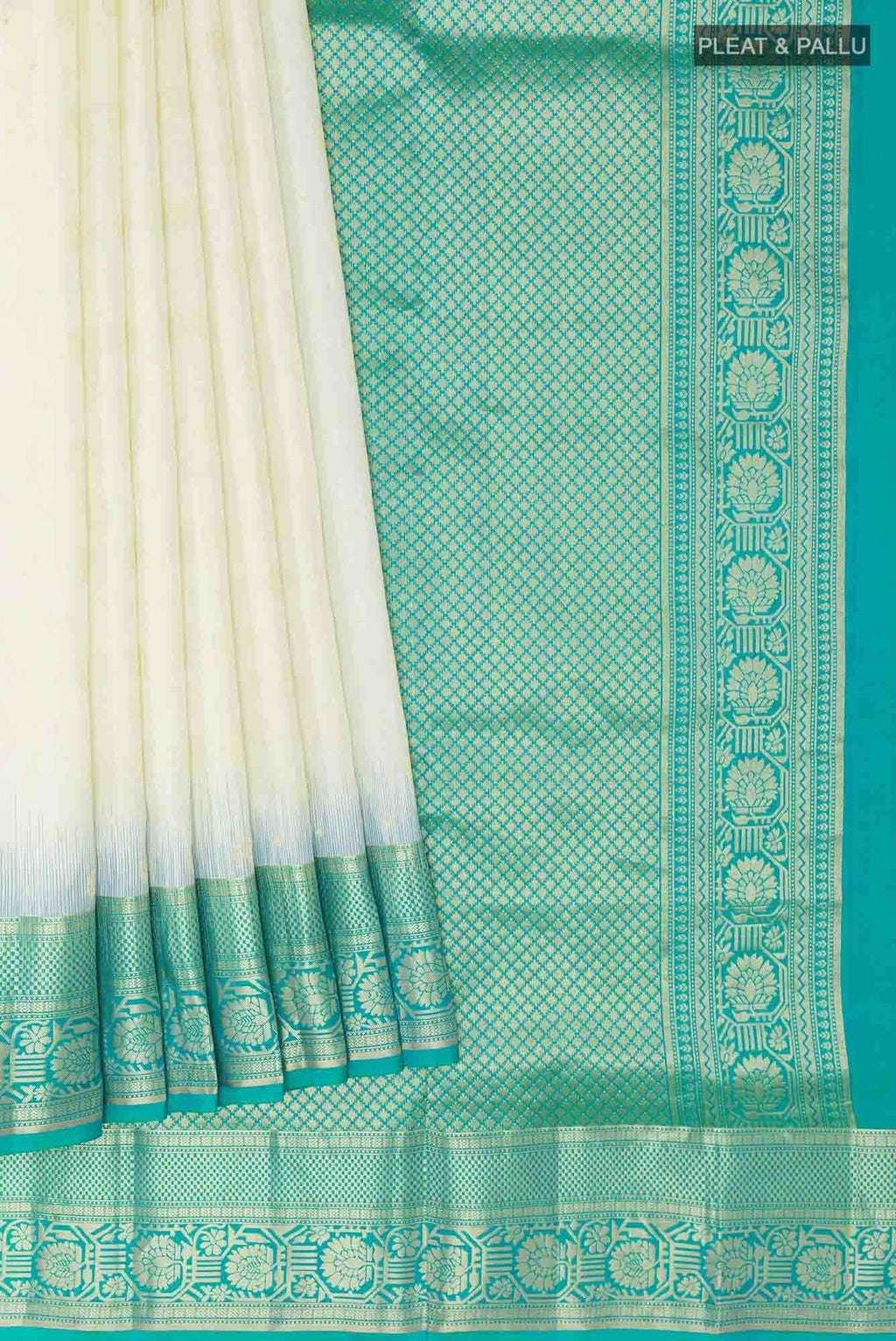 White Kanchipuram Silk Saree