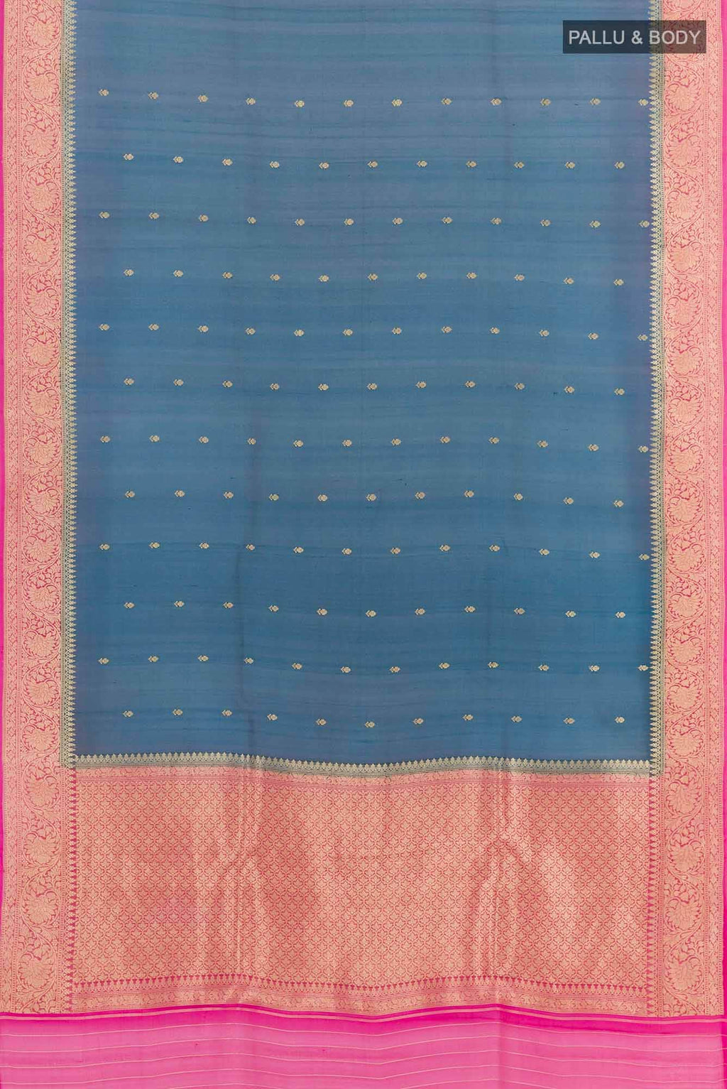 Dark Blue Dual Tone Organza Silk Saree