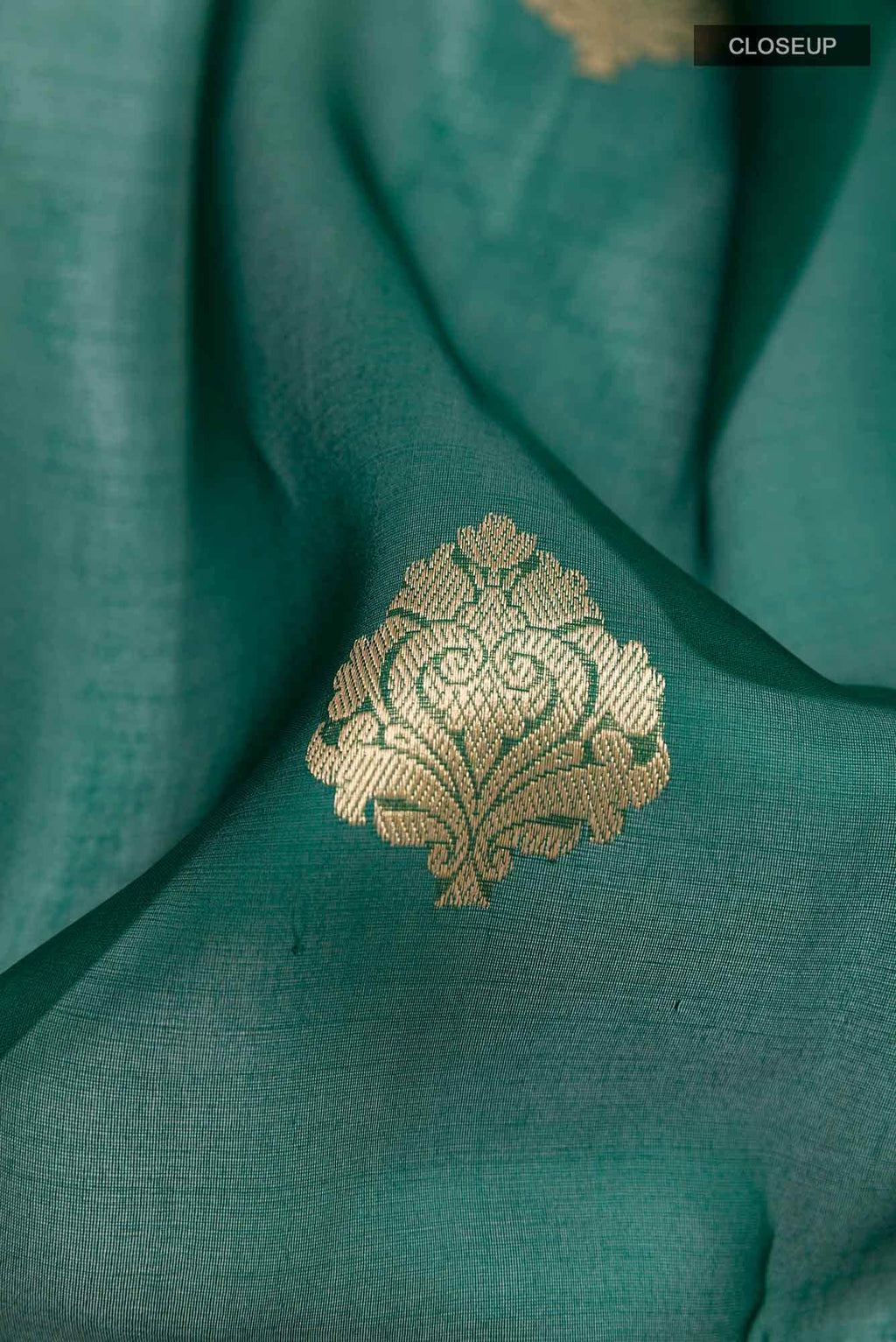 Bottle Green Organza Silk Saree