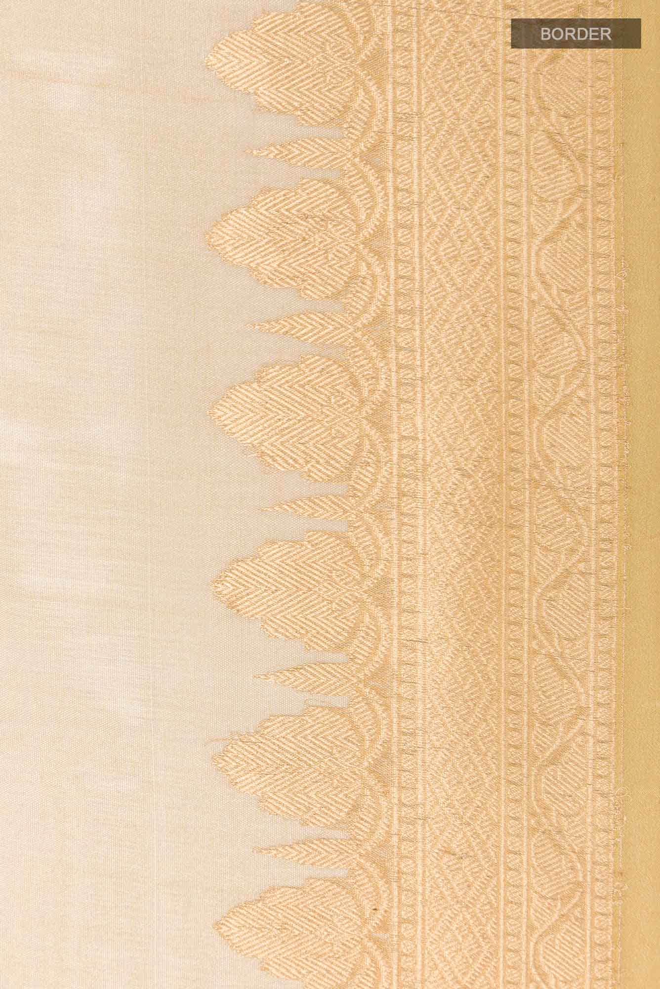 Golden Peach Organza Silk Saree