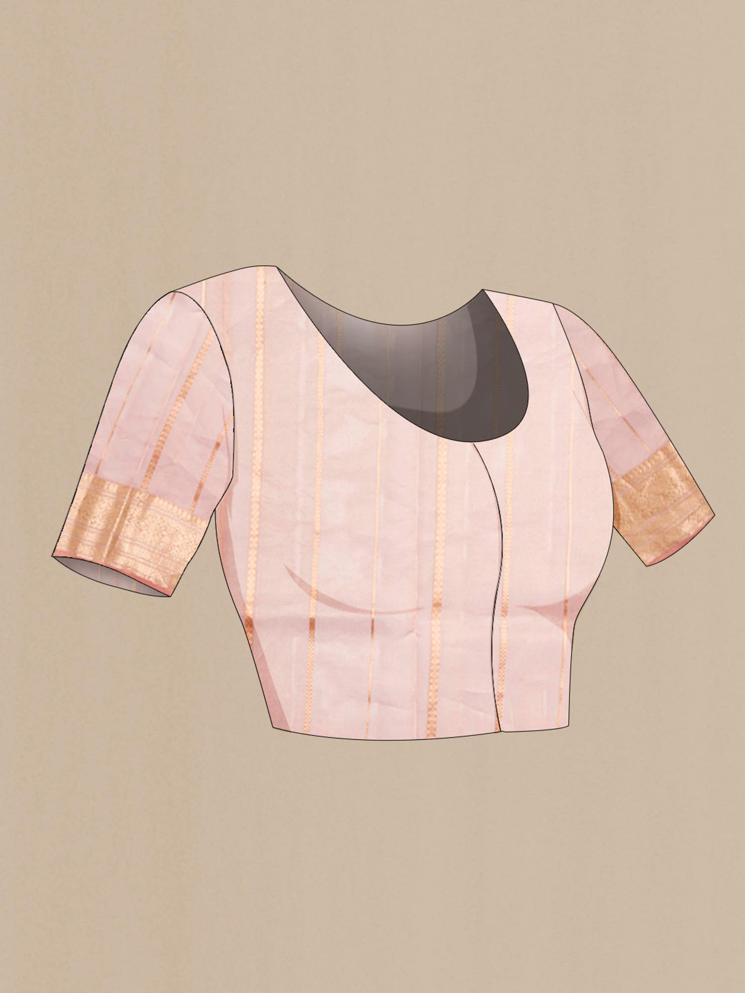 Peach Dual Tone Banarasi Tissue Silk Saree