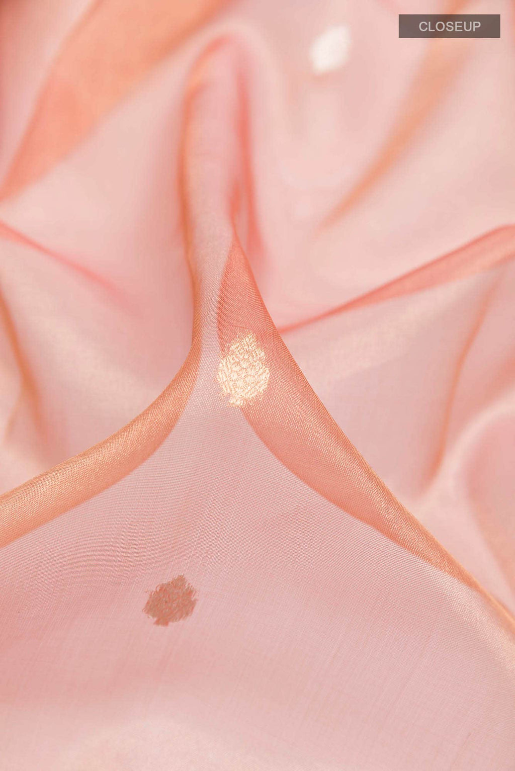 Peach Dual Tone Banarasi Tissue Silk Saree