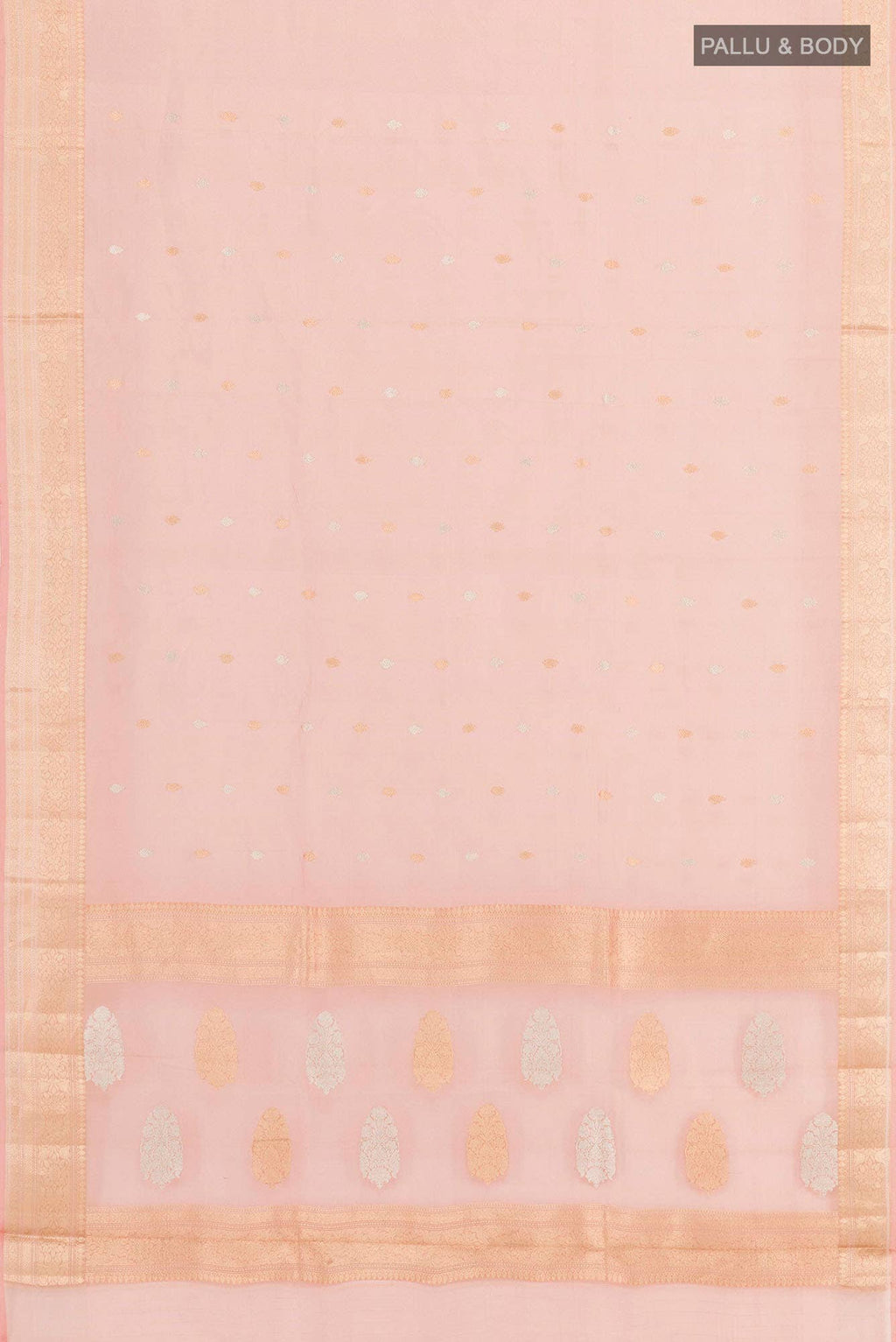 Peach Dual Tone Banarasi Tissue Silk Saree