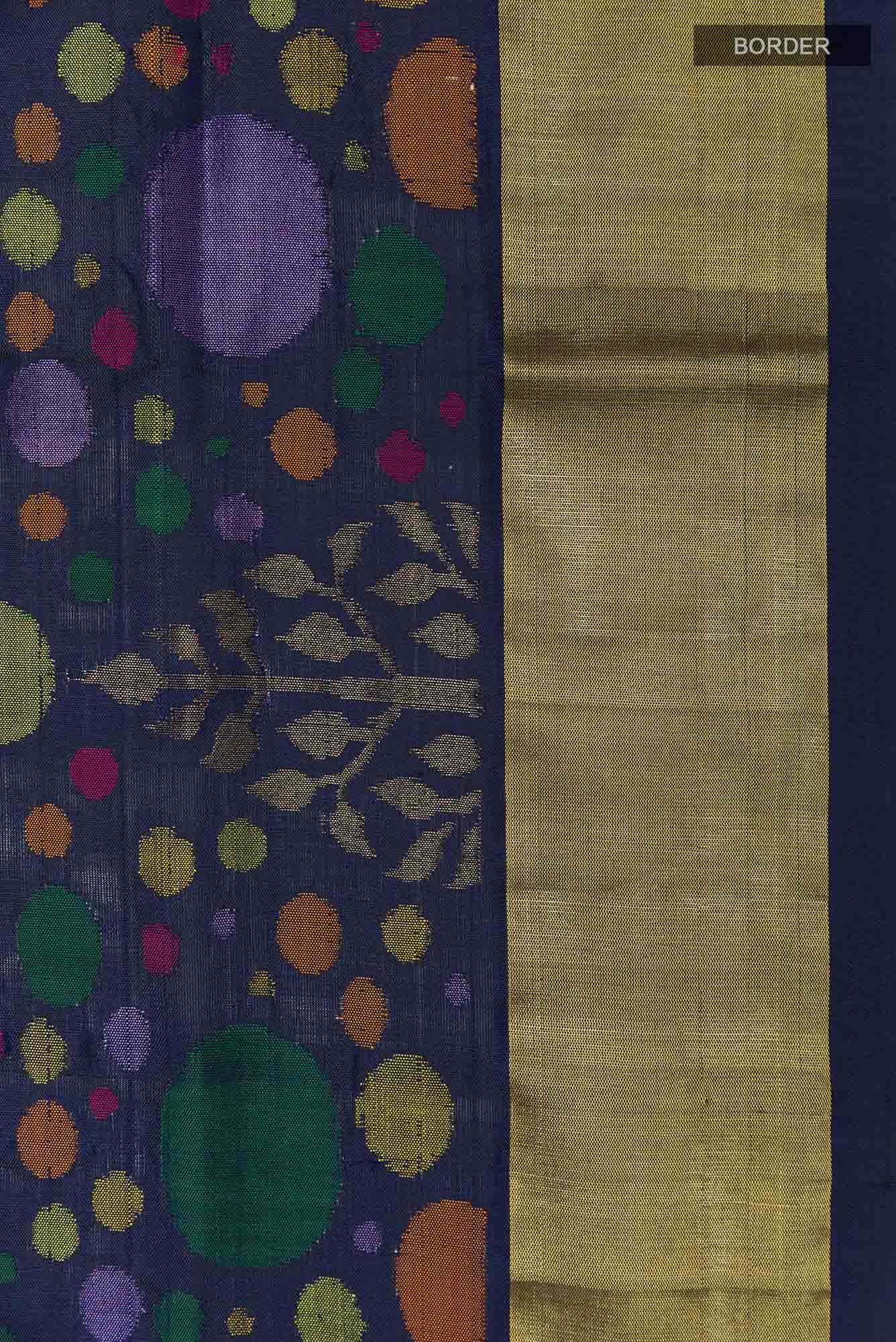 Navy Blue Uppada Silk Saree