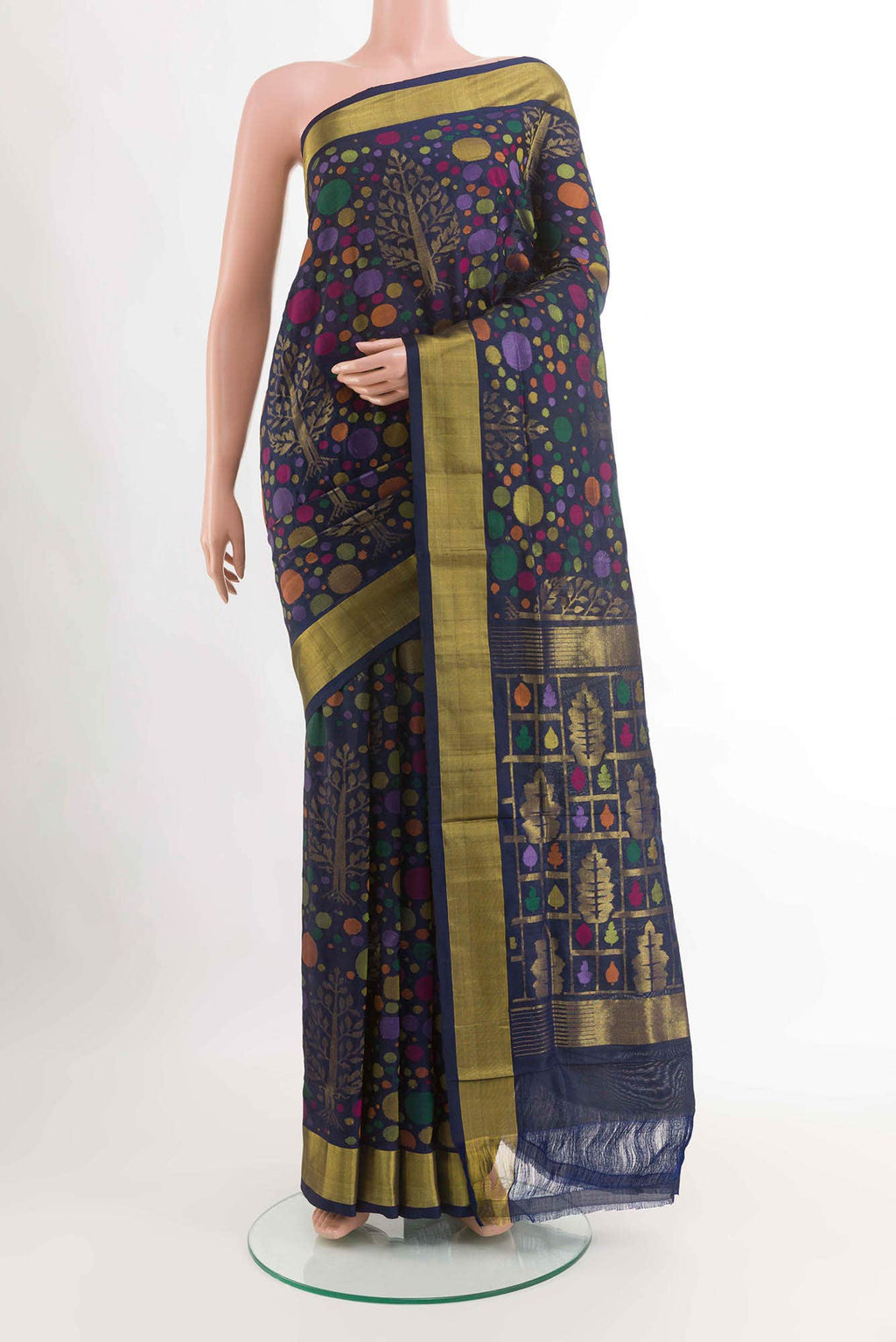 Navy Blue Uppada Silk Saree