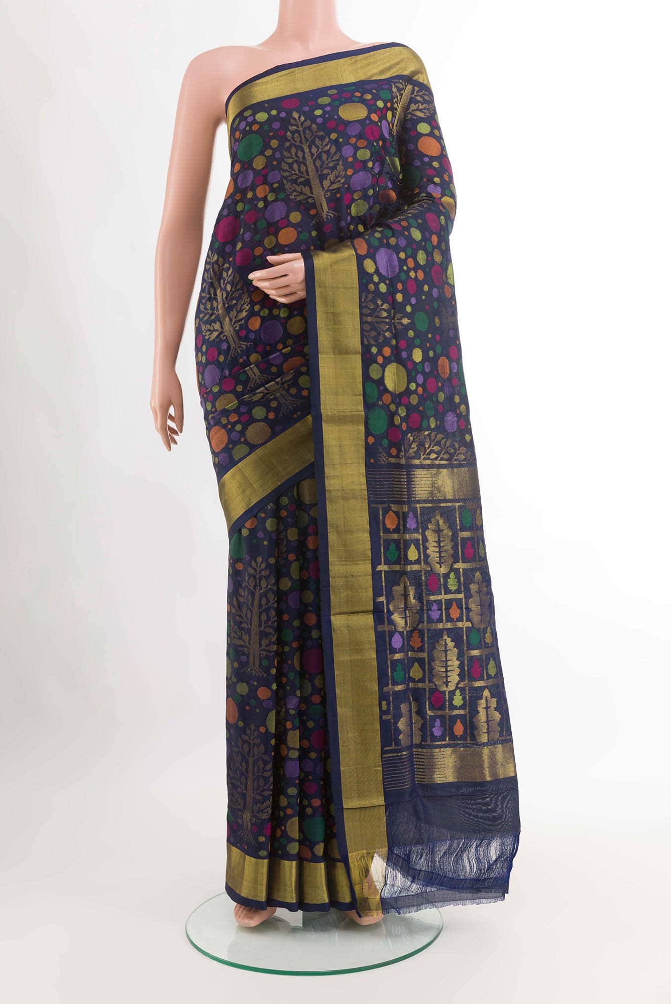 Navy Blue Uppada Silk Saree
