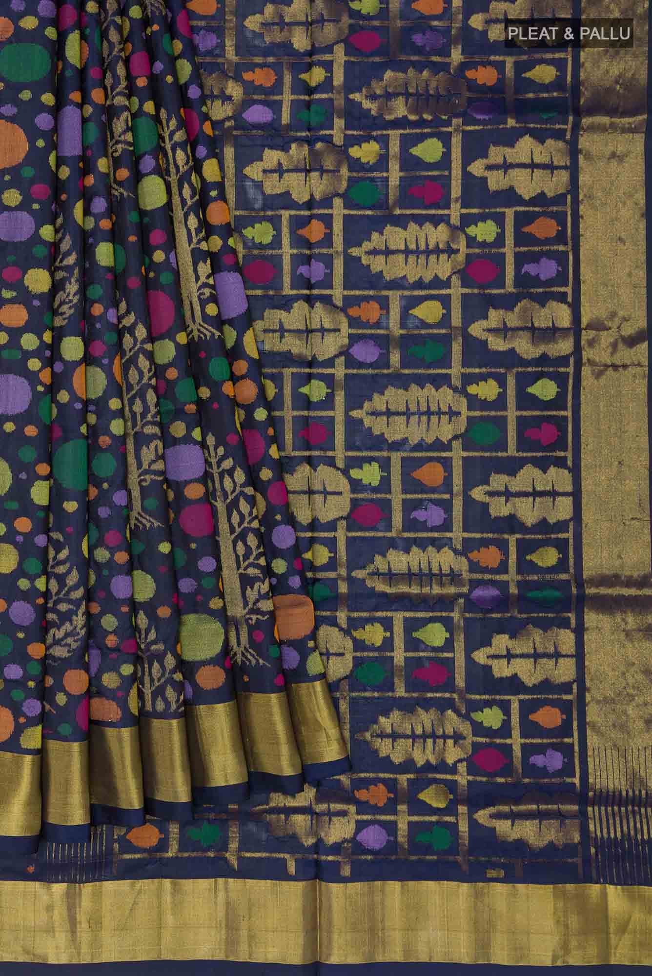 Navy Blue Uppada Silk Saree