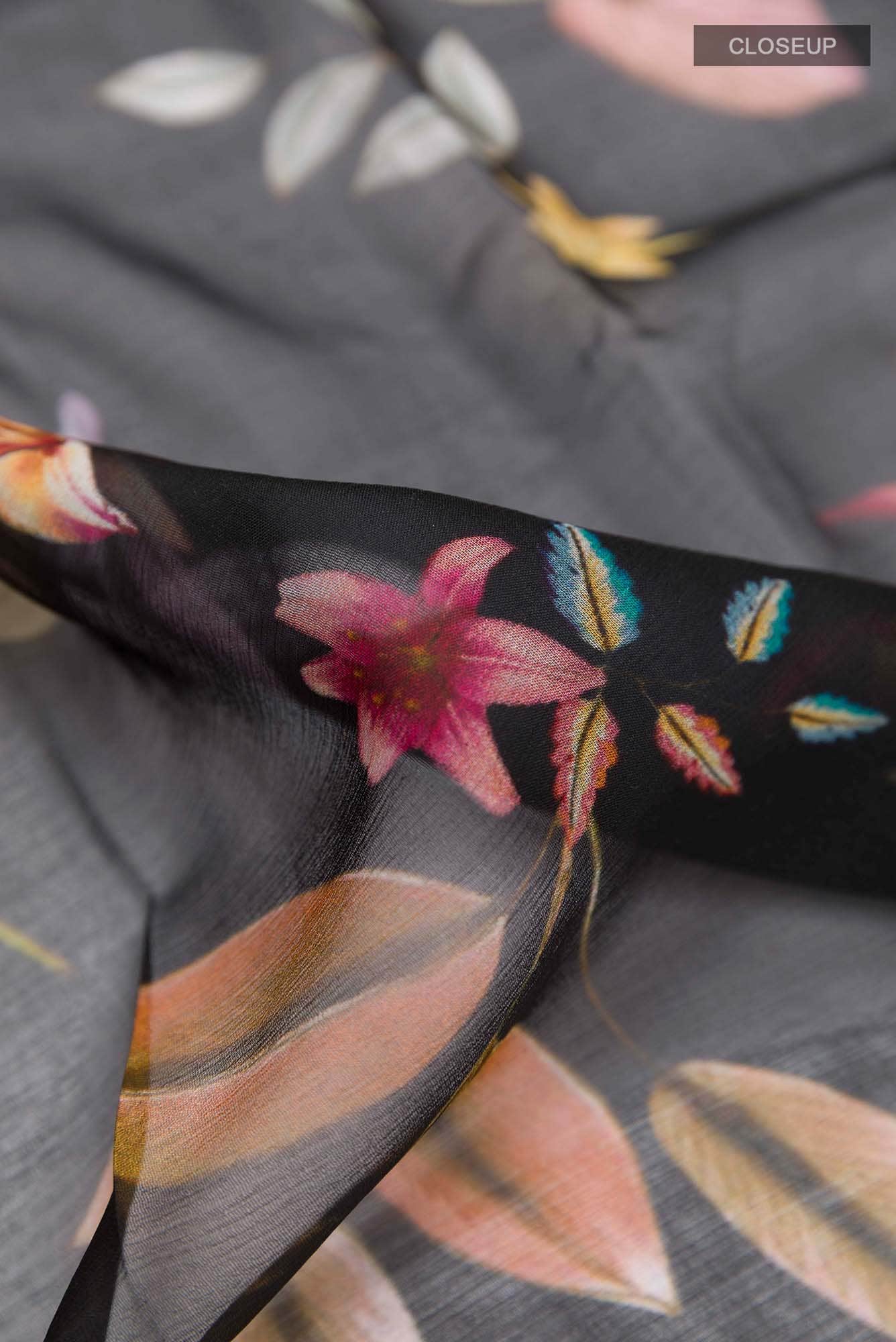Black Chiffon Saree
