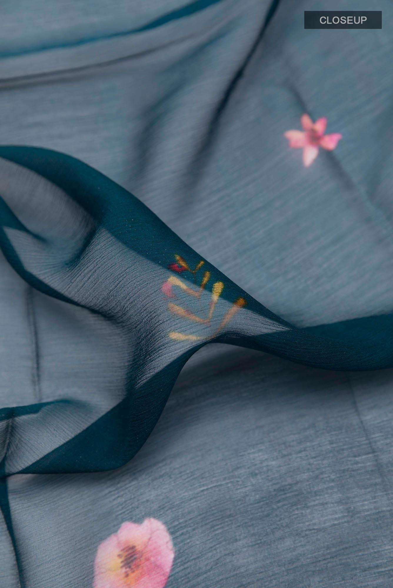 Dark Blue Chiffon Saree