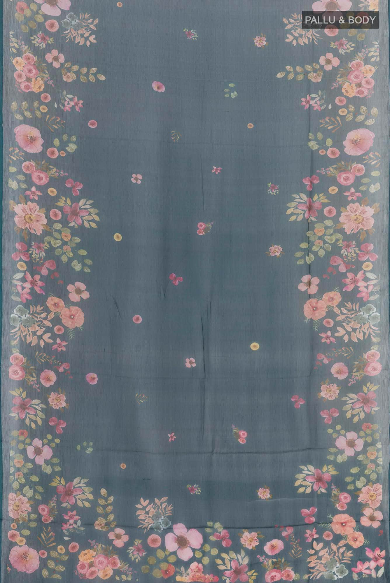 Dark Blue Chiffon Saree