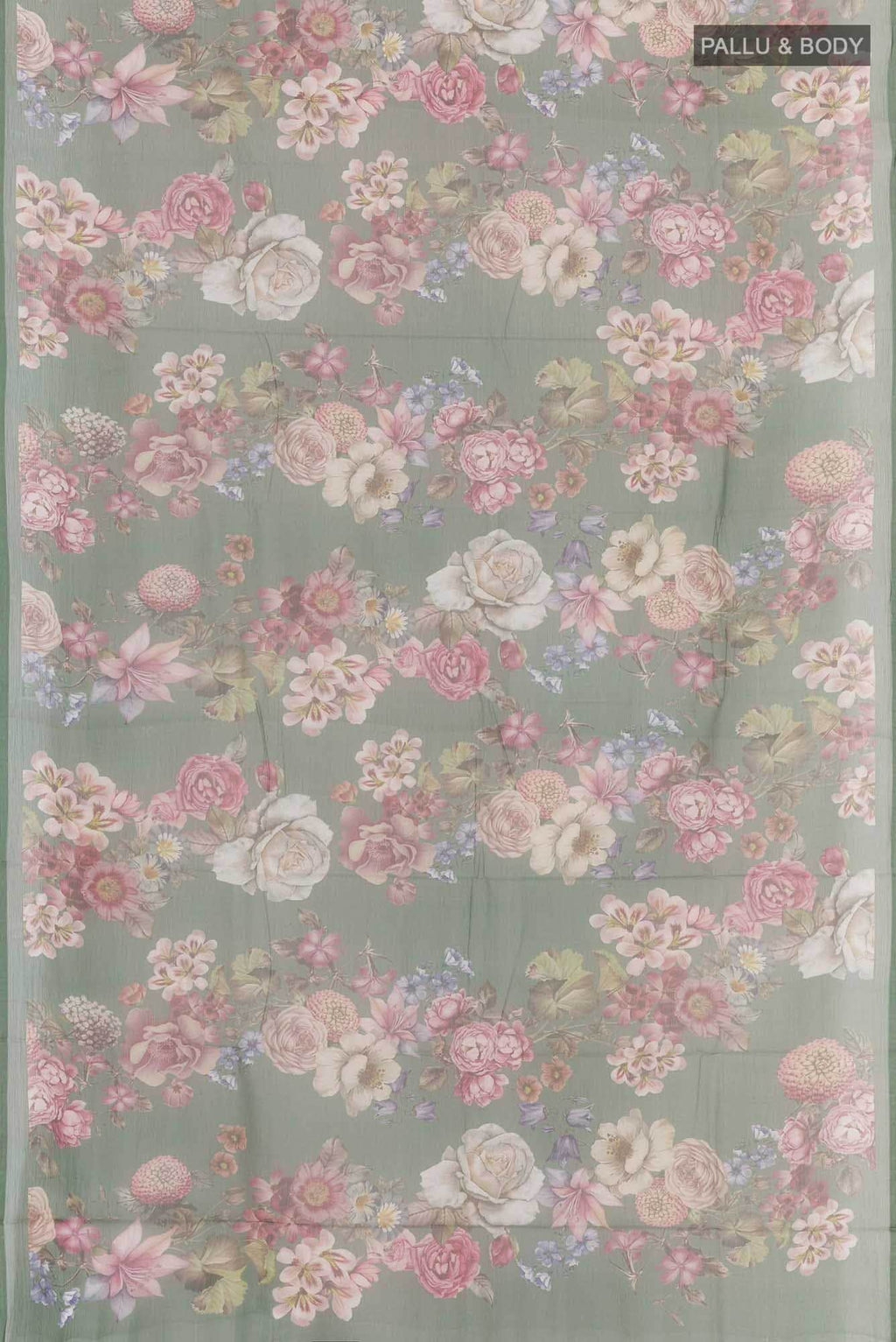 Olive Green Chiffon Saree