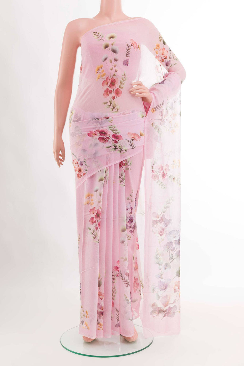 Olive Green Chiffon Saree