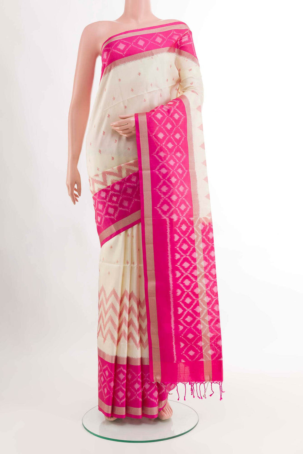 Off White Soft Silk Saree