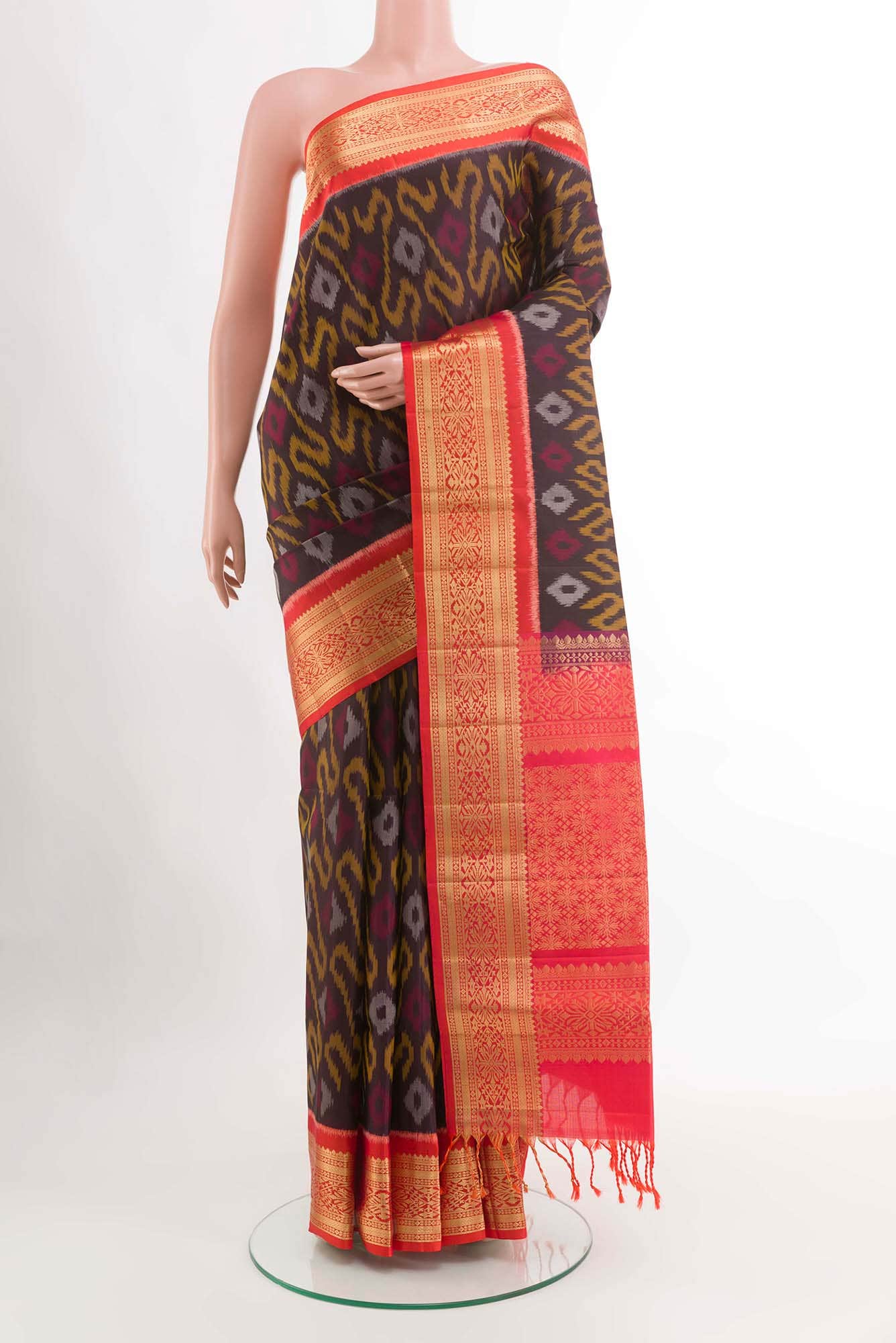 Black Dual Tone Soft Silk Saree