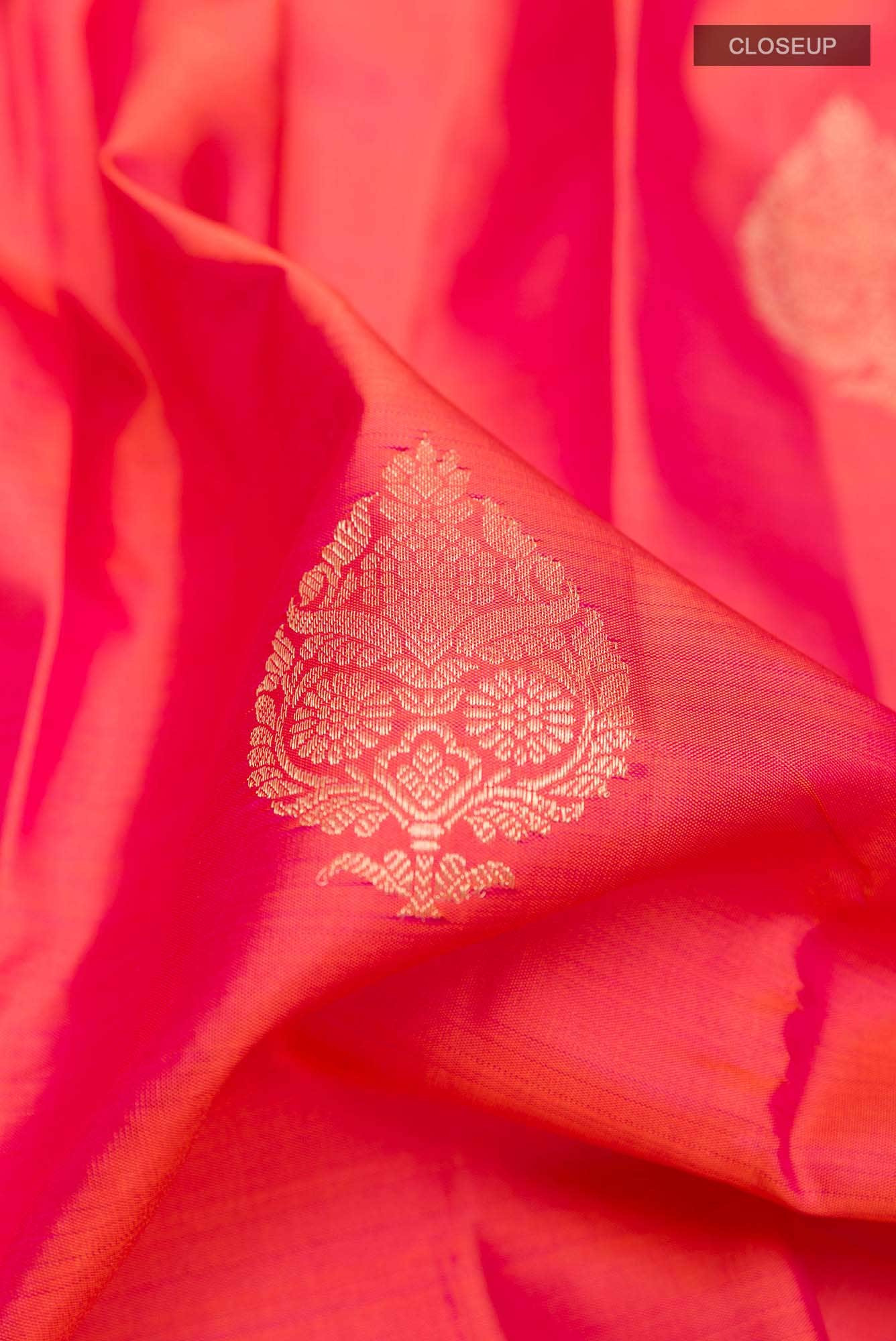 Orange Dual Tone Kanchipuram Silk Saree