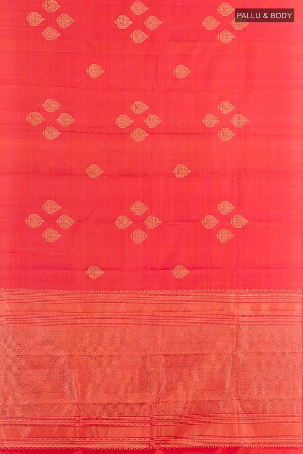 Orange Dual Tone Kanchipuram Silk Saree