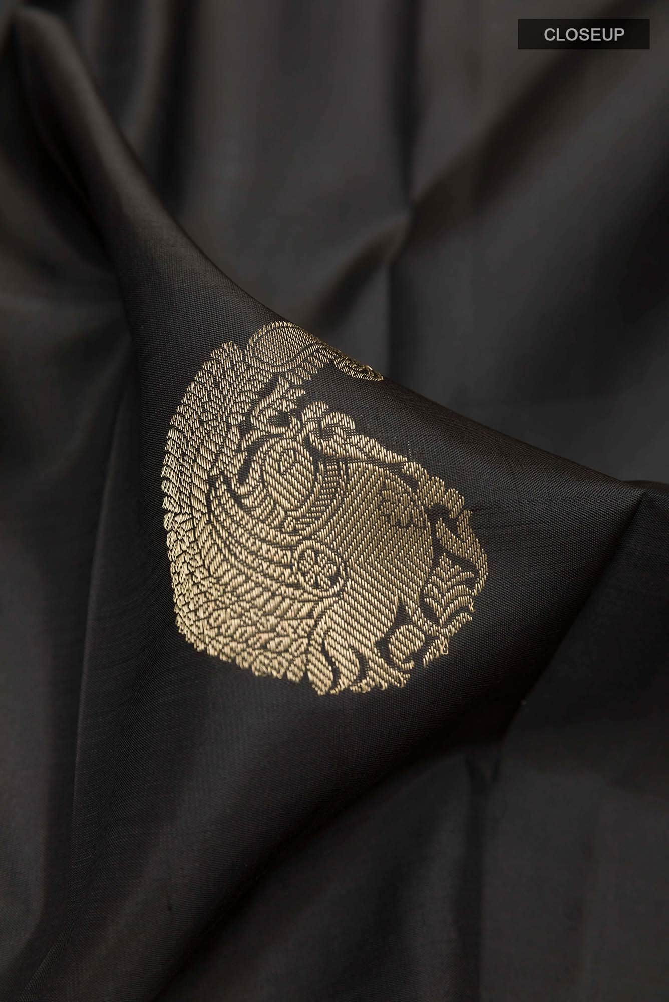 Black Kanchipuram Silk Saree