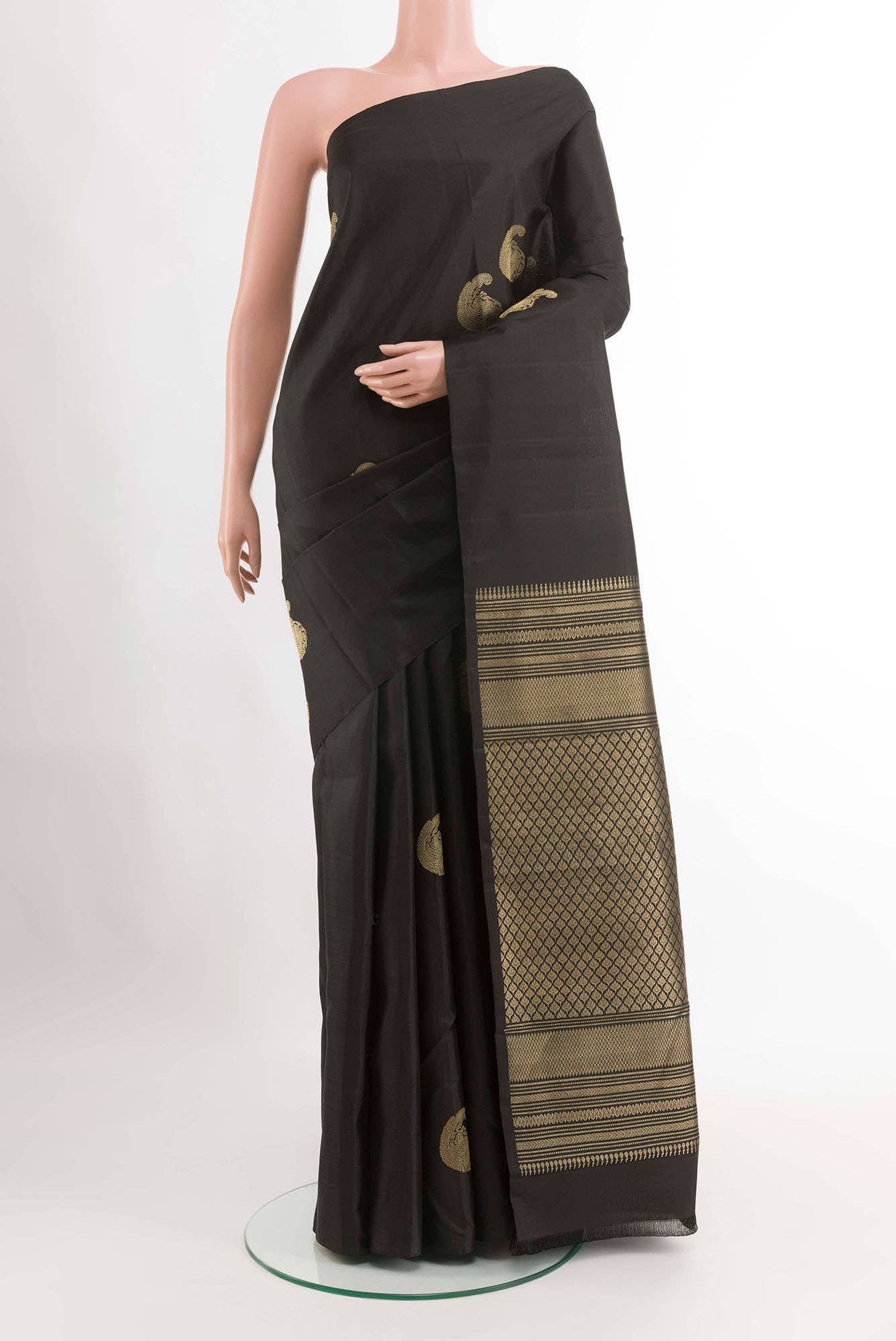 Black Kanchipuram Silk Saree