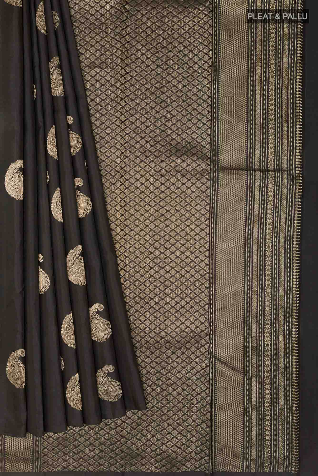 Black Kanchipuram Silk Saree