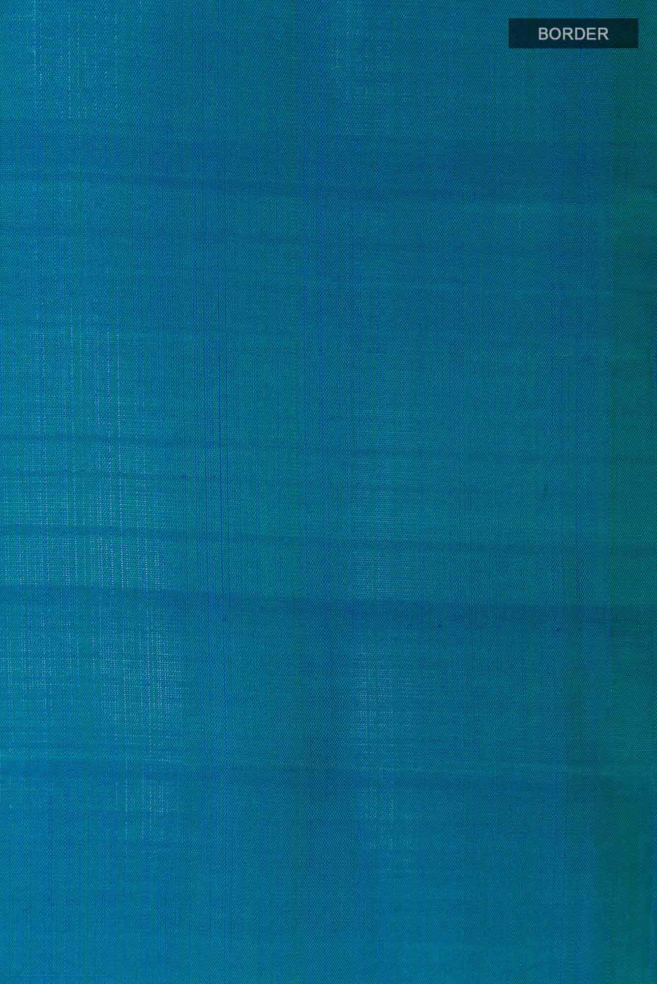 Peacock Blue Kanchipuram Silk Saree