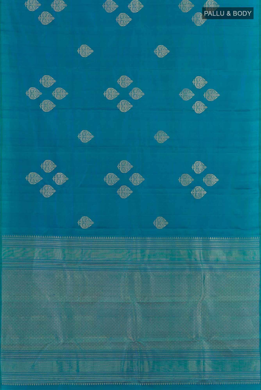 Peacock Blue Kanchipuram Silk Saree