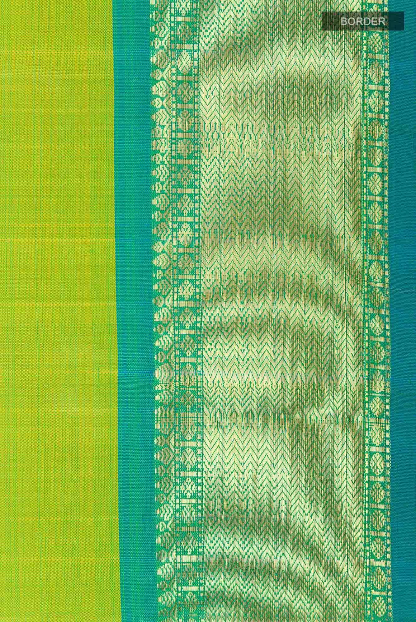 Parrot Green Kanchipuram Silk Saree