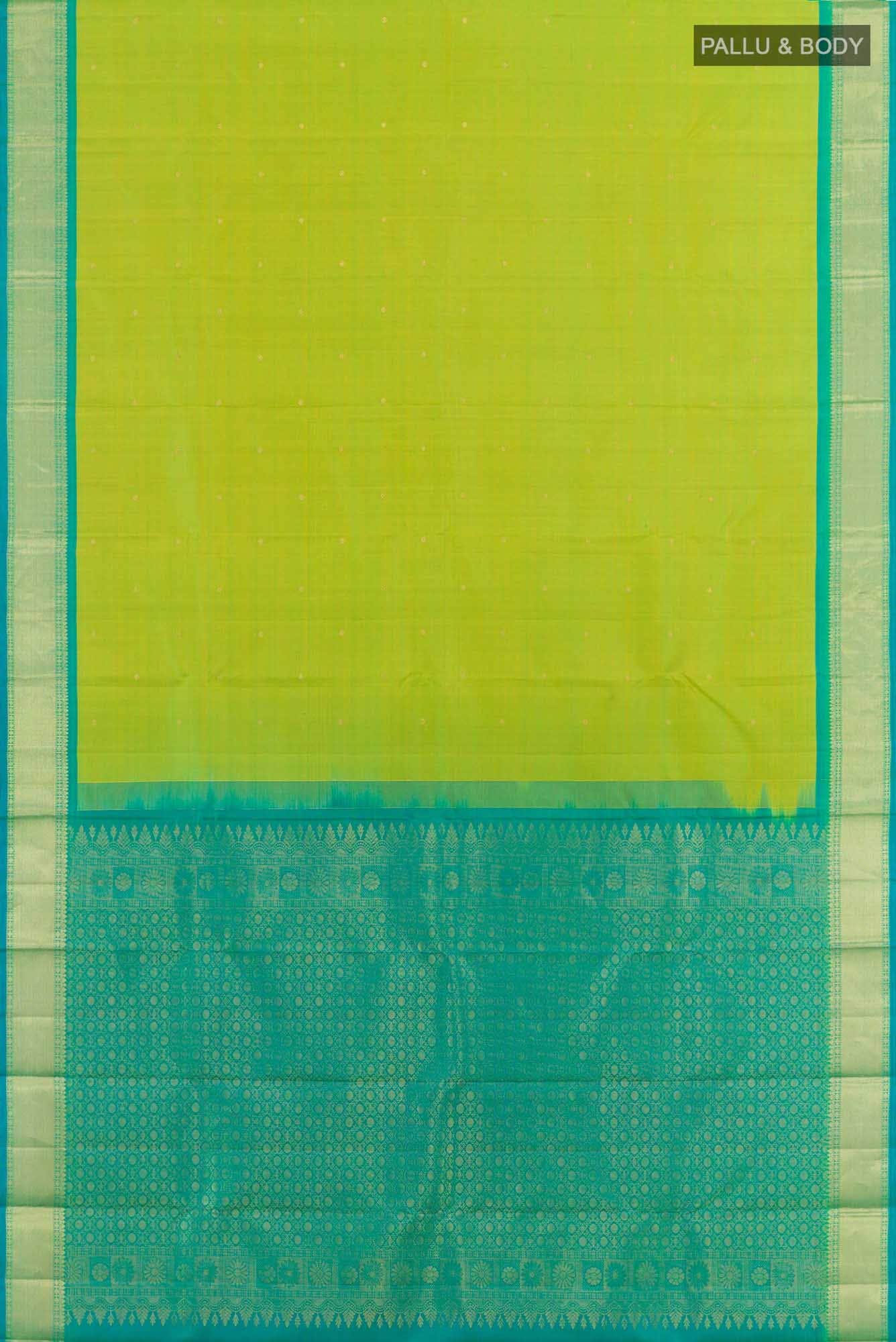 Parrot Green Kanchipuram Silk Saree