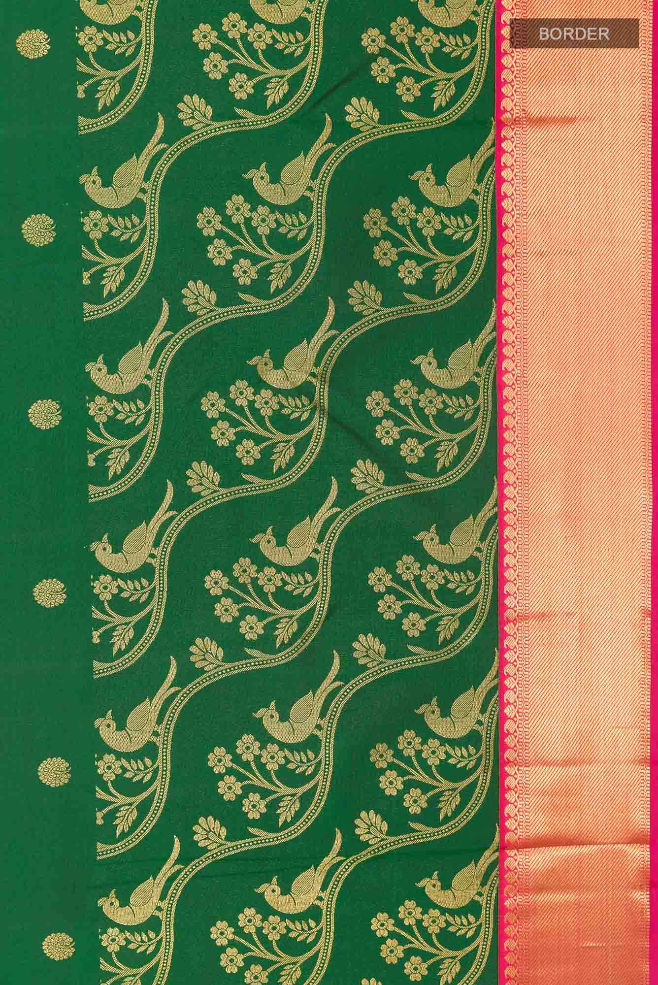 Green Dual Tone Kanchipuram Silk Saree