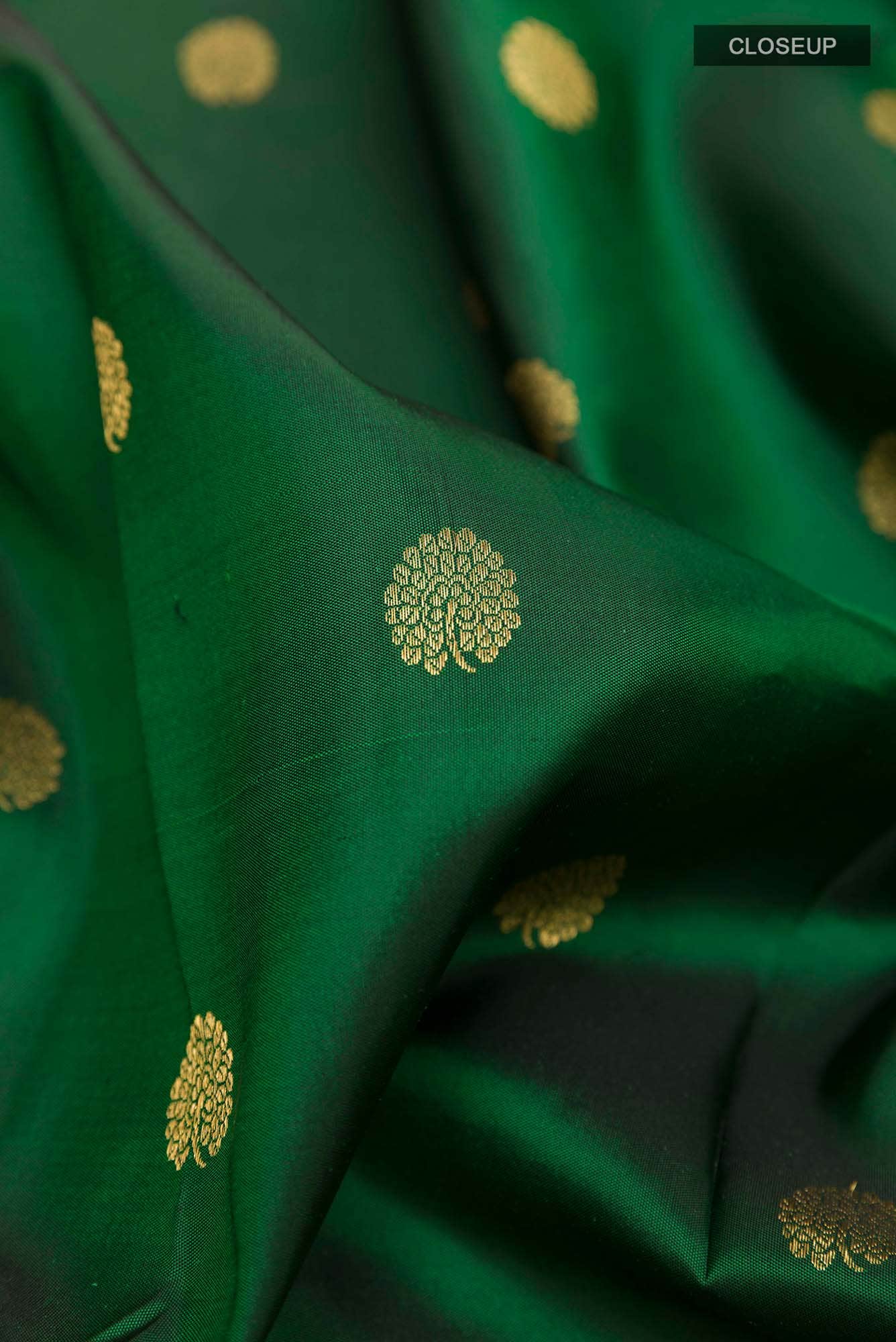Green Dual Tone Kanchipuram Silk Saree