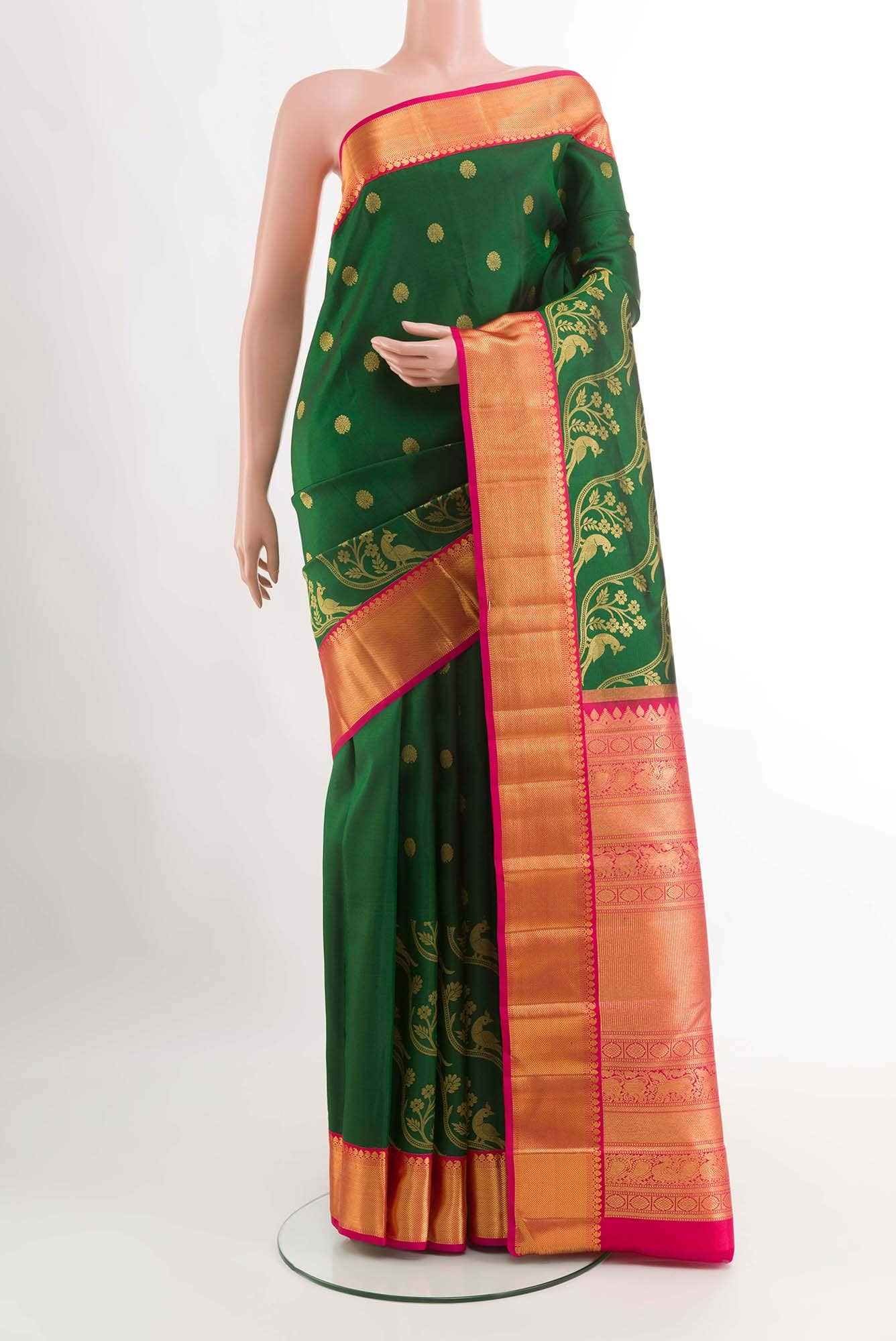 Green Dual Tone Kanchipuram Silk Saree