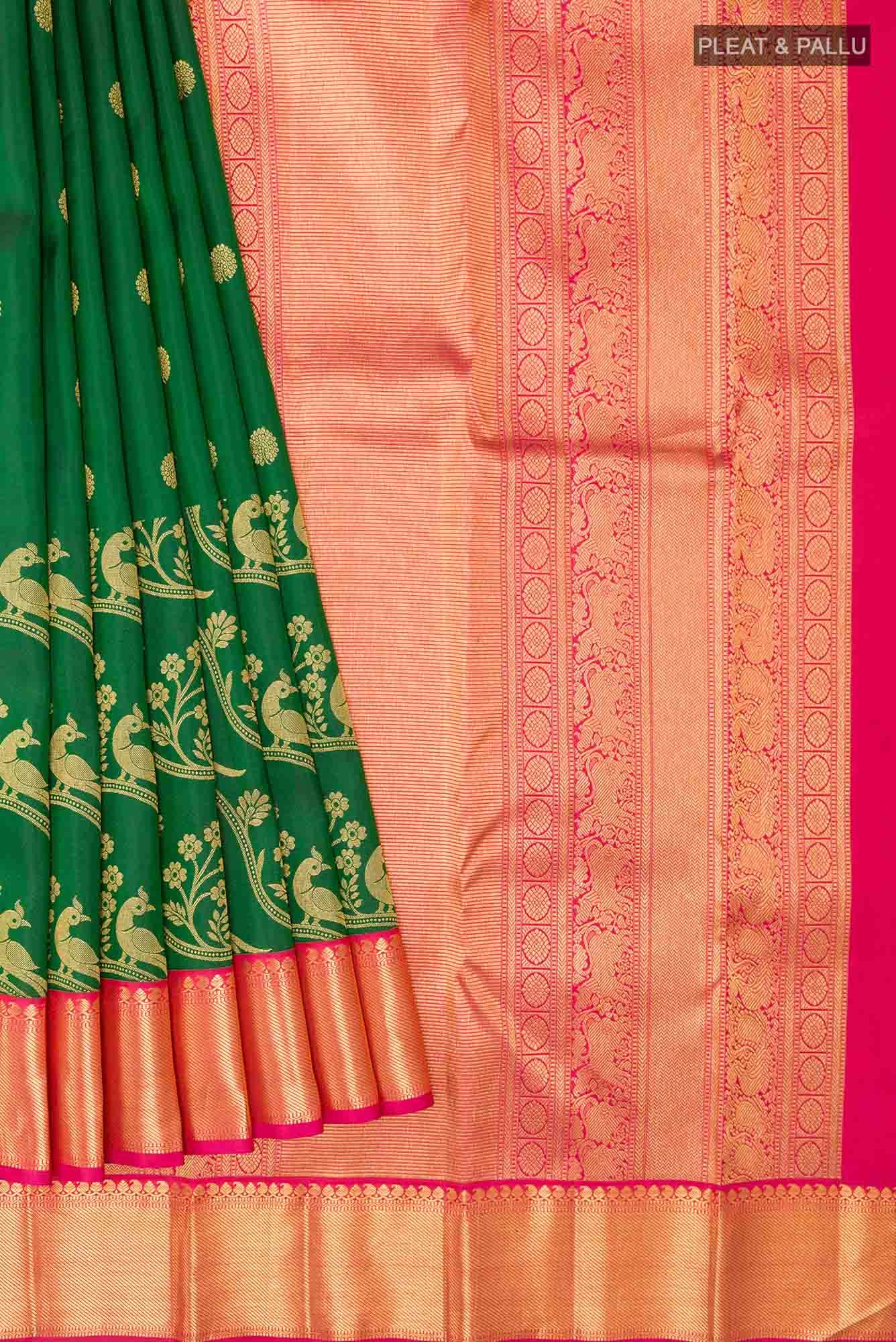 Green Dual Tone Kanchipuram Silk Saree