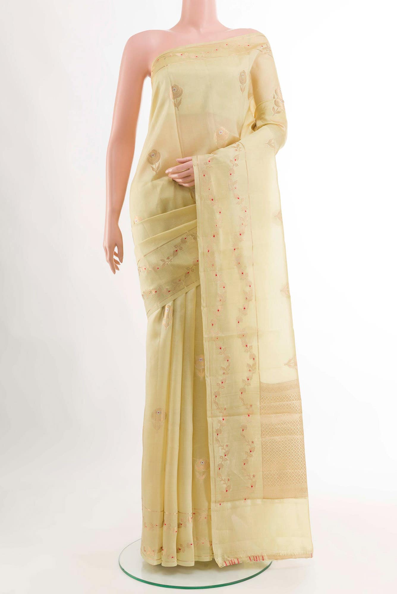 Beige Banarasi Saree