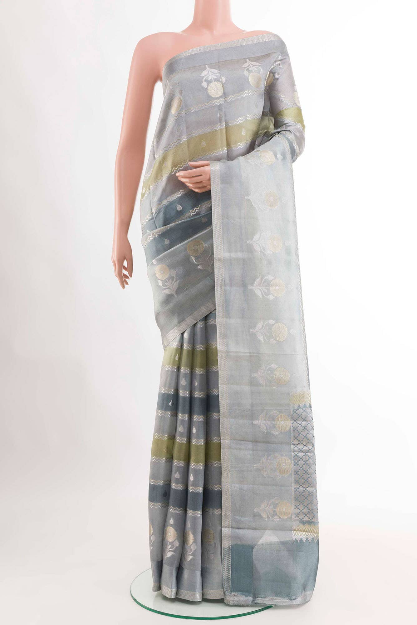 Grey Banarasi Saree