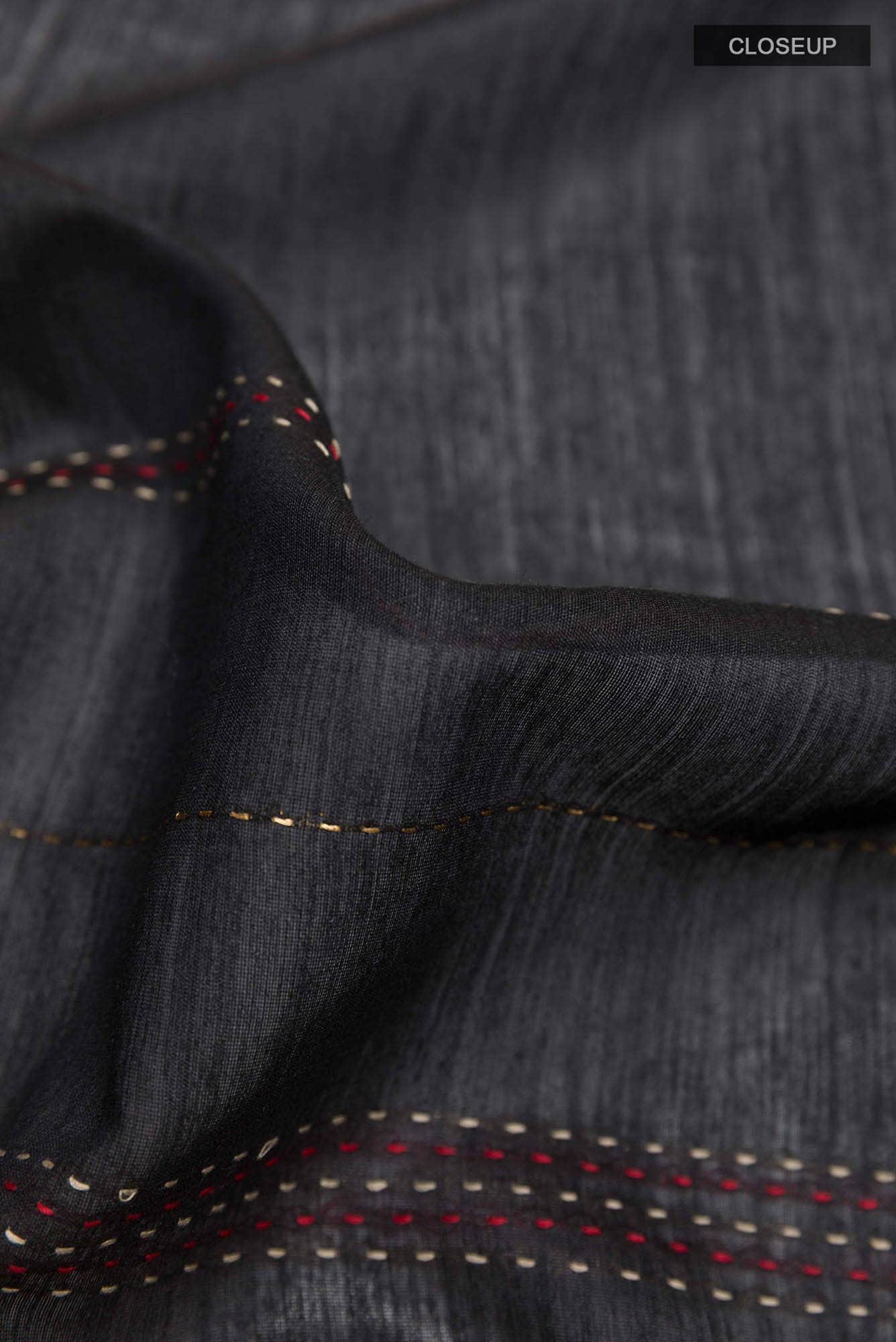 Black Tussar Saree