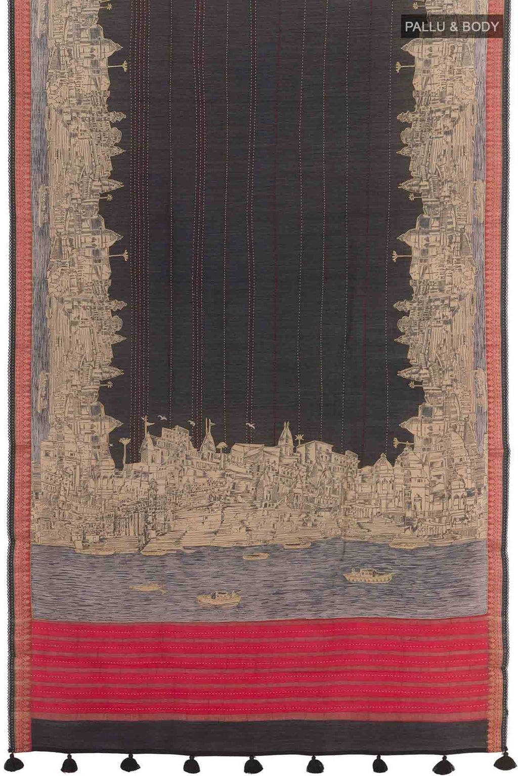 Black Tussar Saree